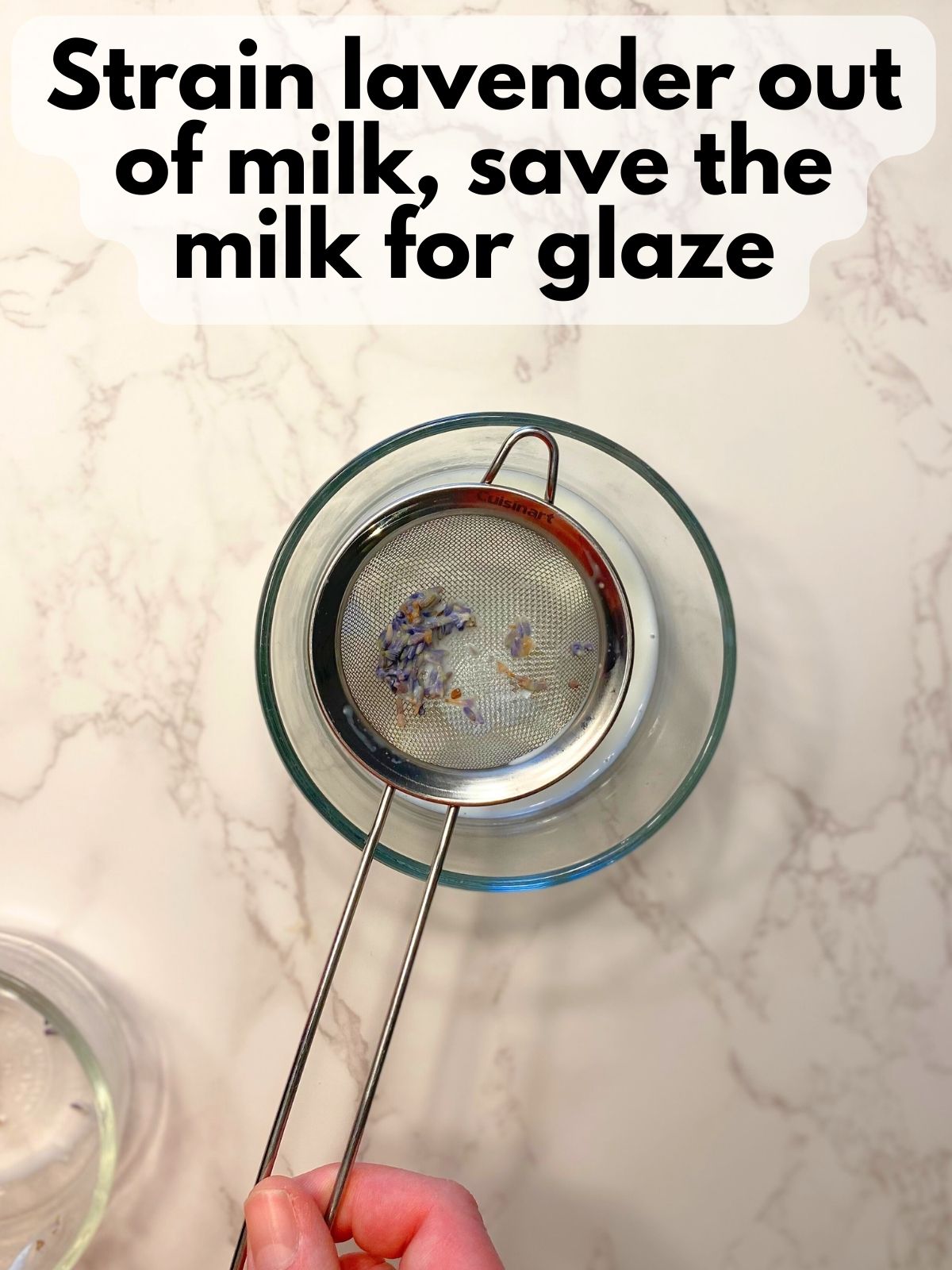 lavender buds strained out of milk