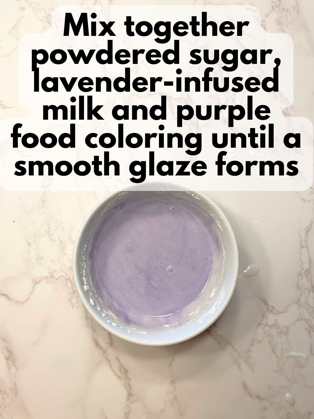 lavender glaze in a bowl