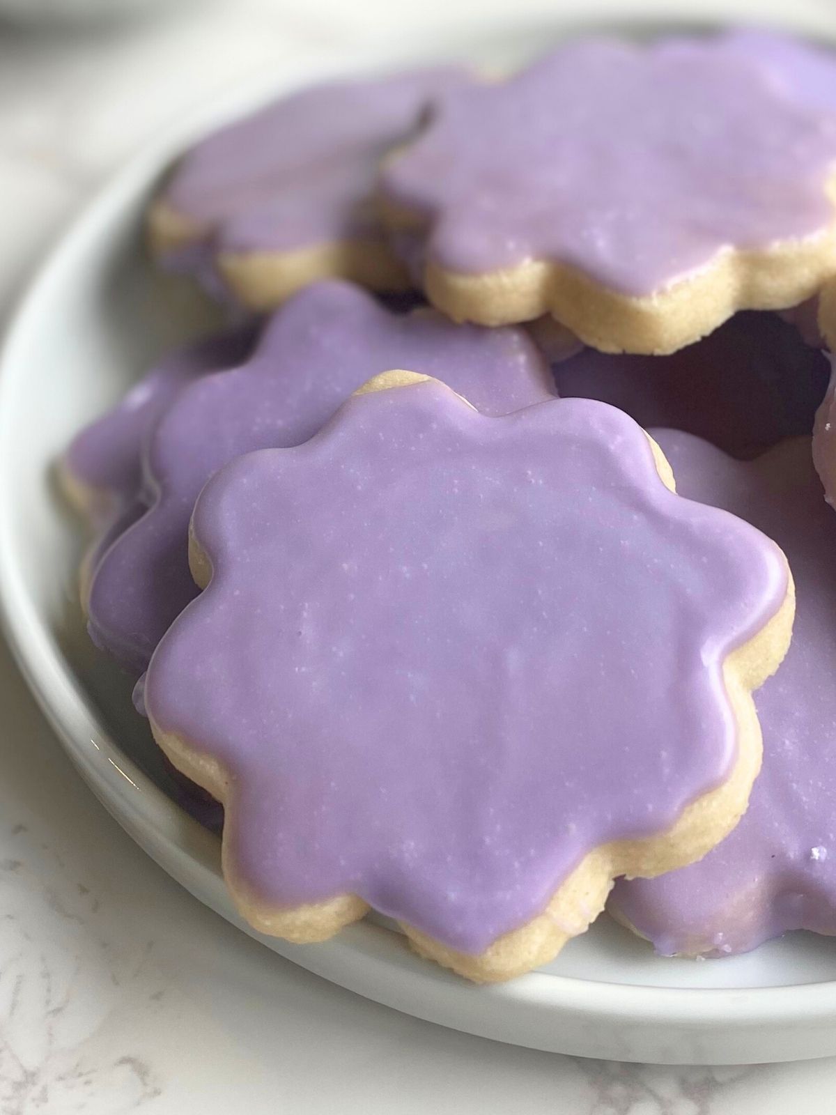 lemon shortbread cookies lavender glaze