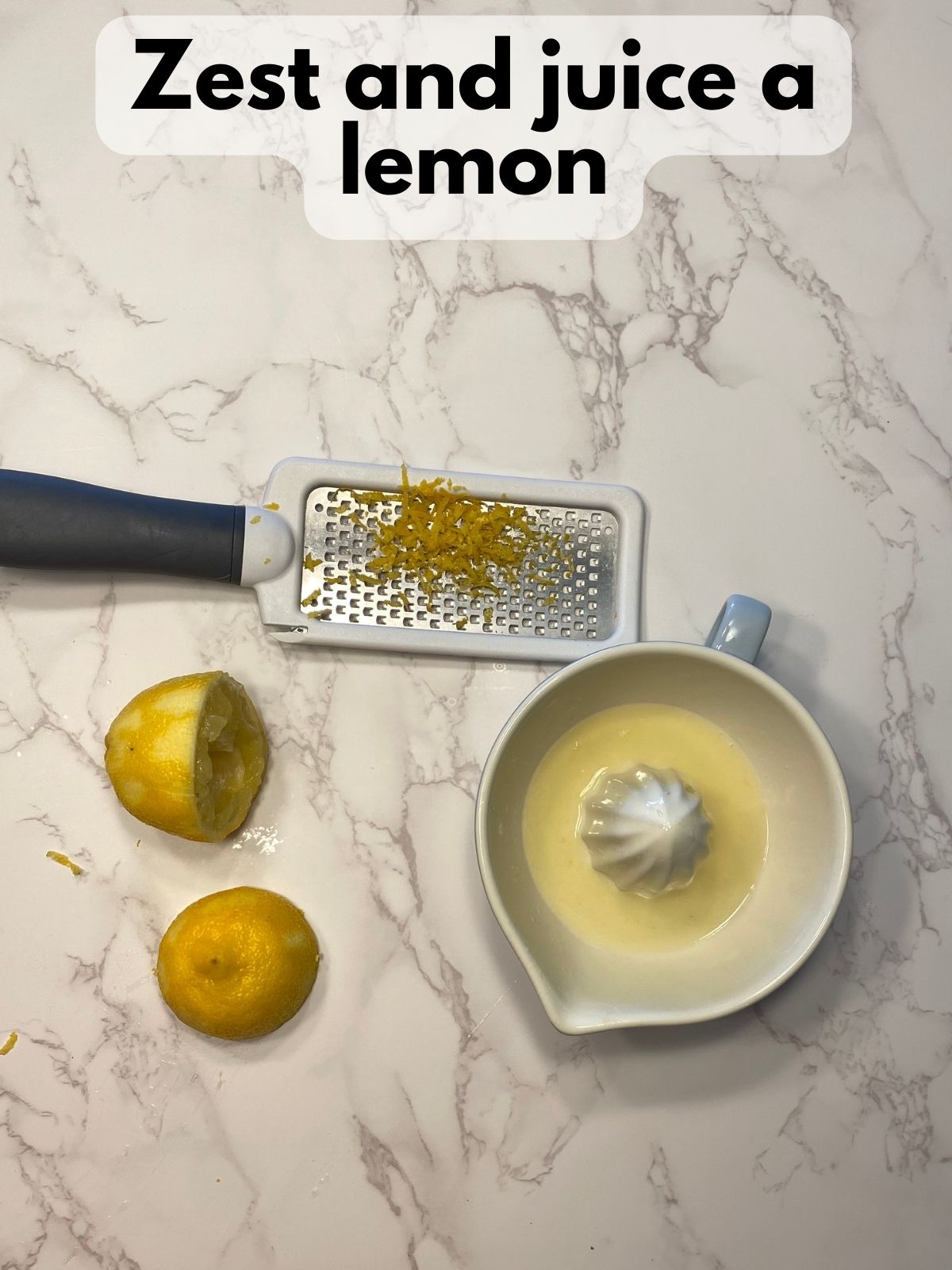 lemon zested and juiced