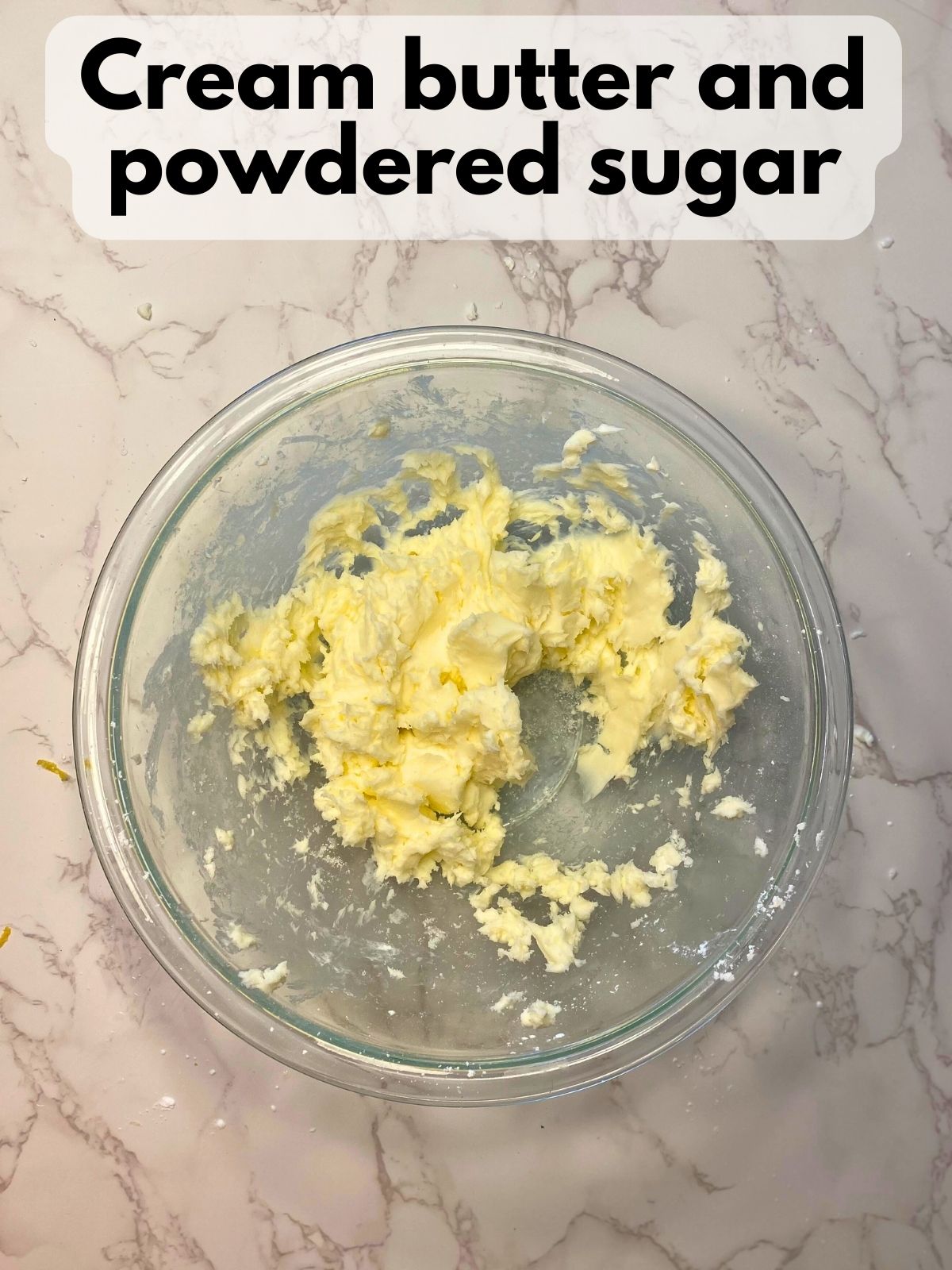 butter creamed with powdered sugar