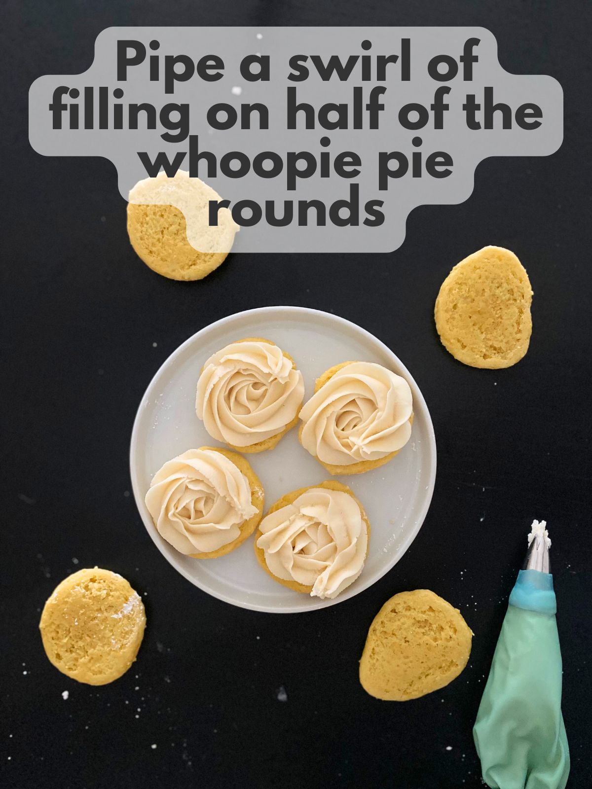 vanilla filling spread one lemon whoopie pie rounds