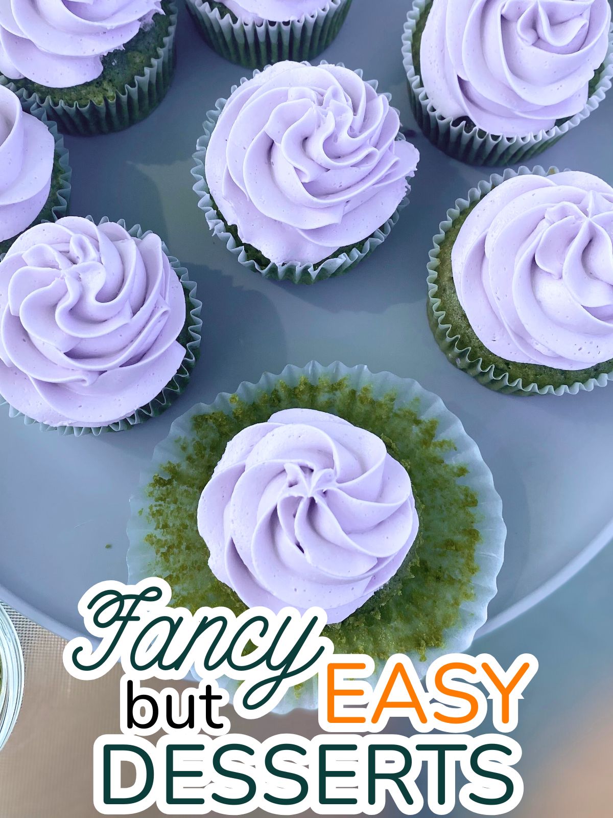 matcha lavender box mix cupcakes