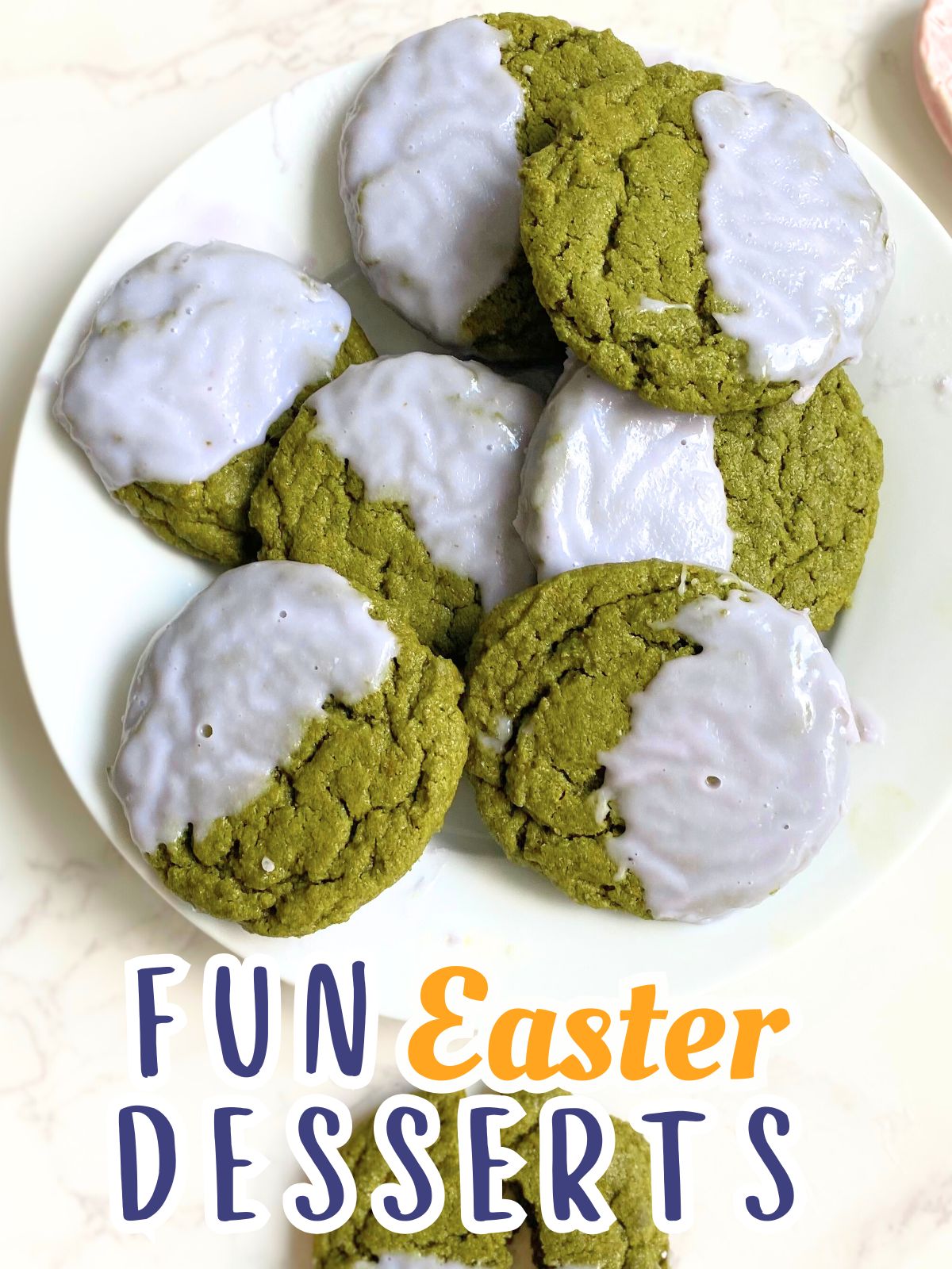 matcha lavender dipped cookies