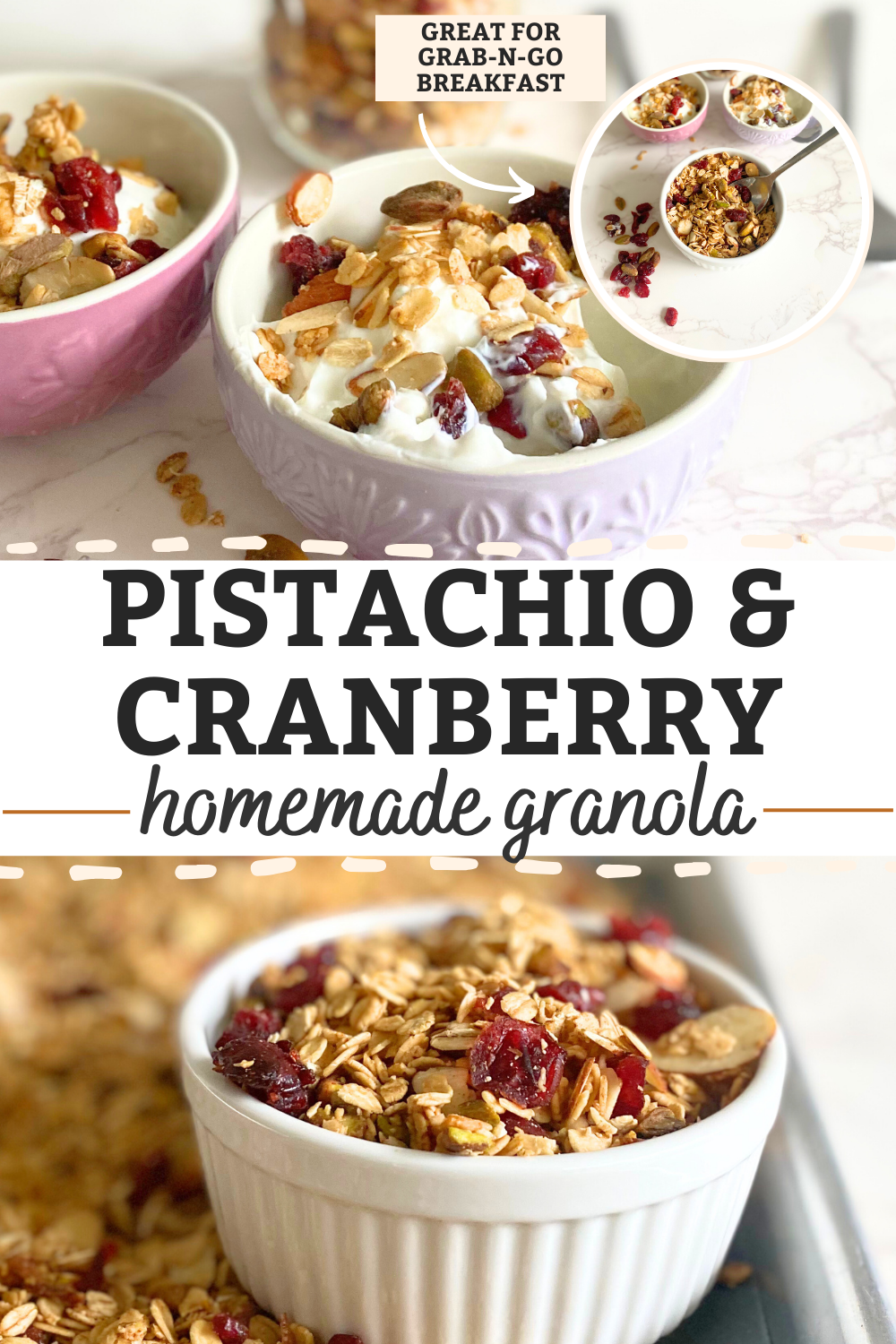 pistachio cranberry granola pin