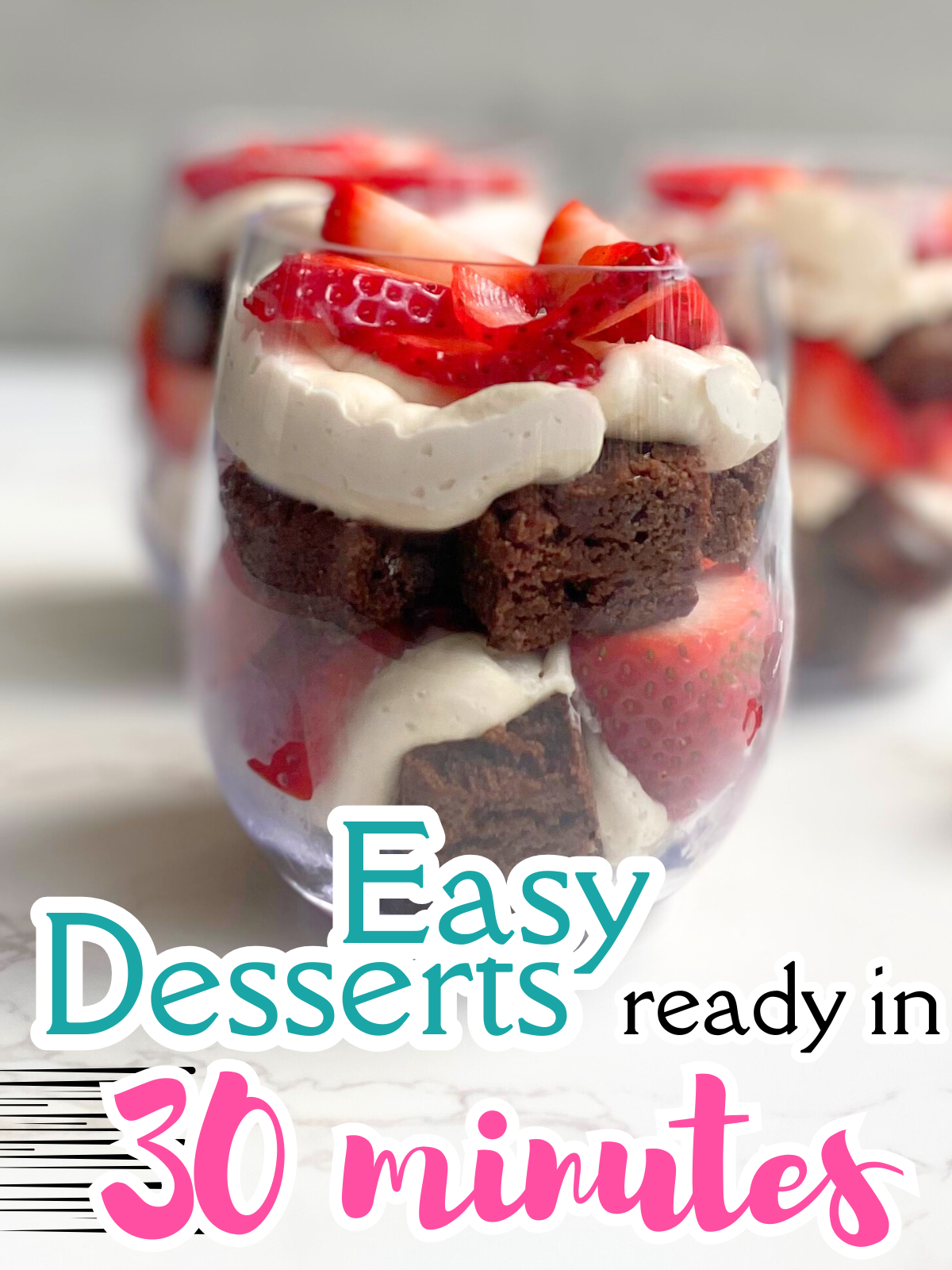 strawberry brownie parfaits