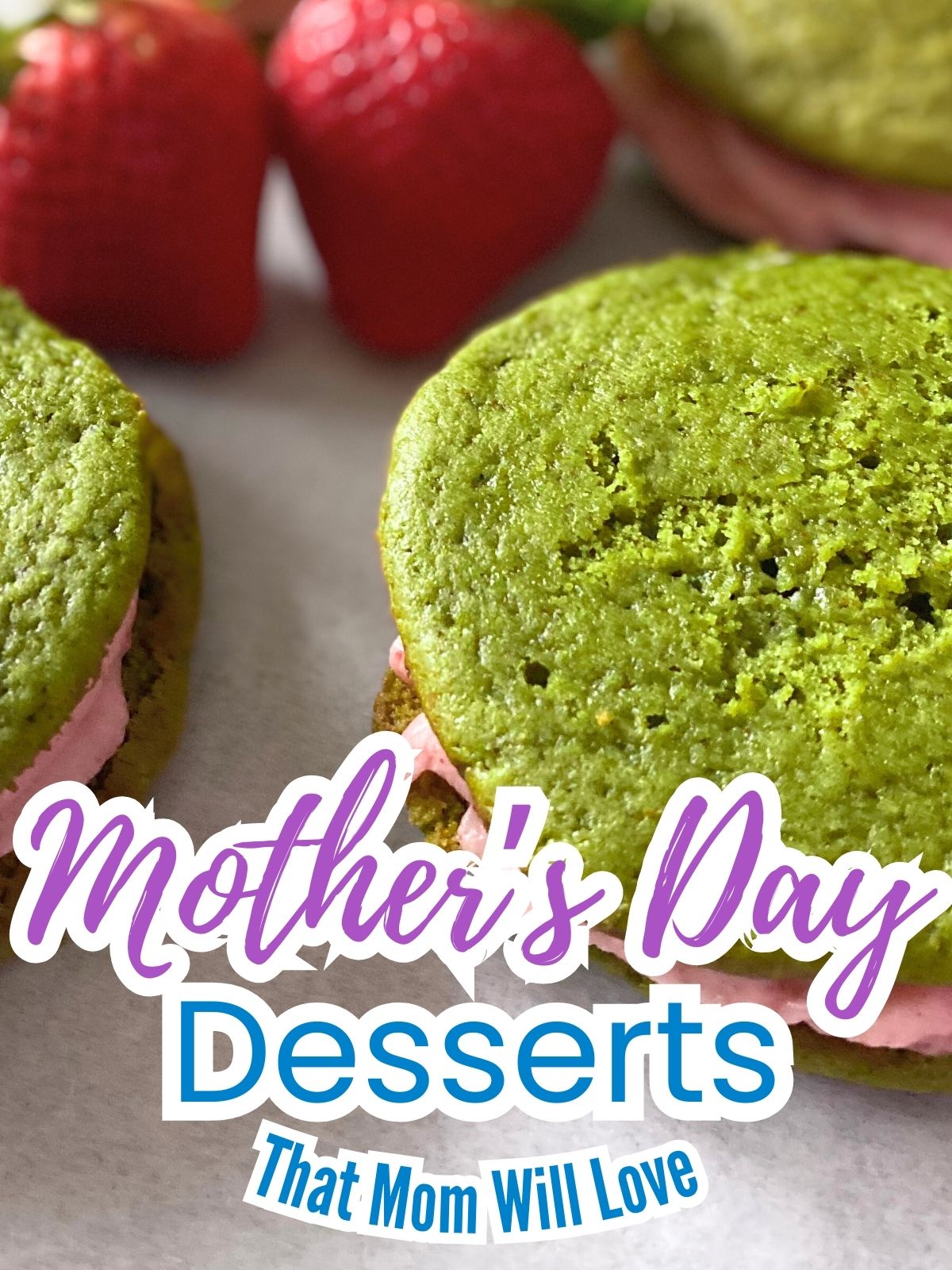 matcha strawberry whoopie pies