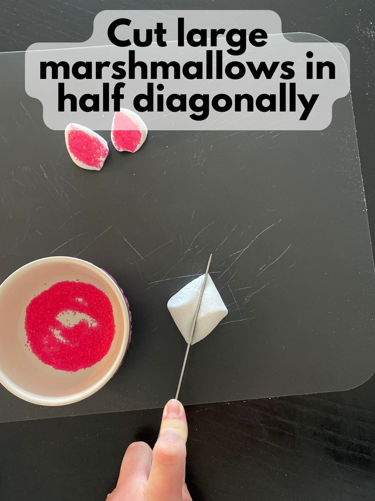 marshmallow cut diagonally