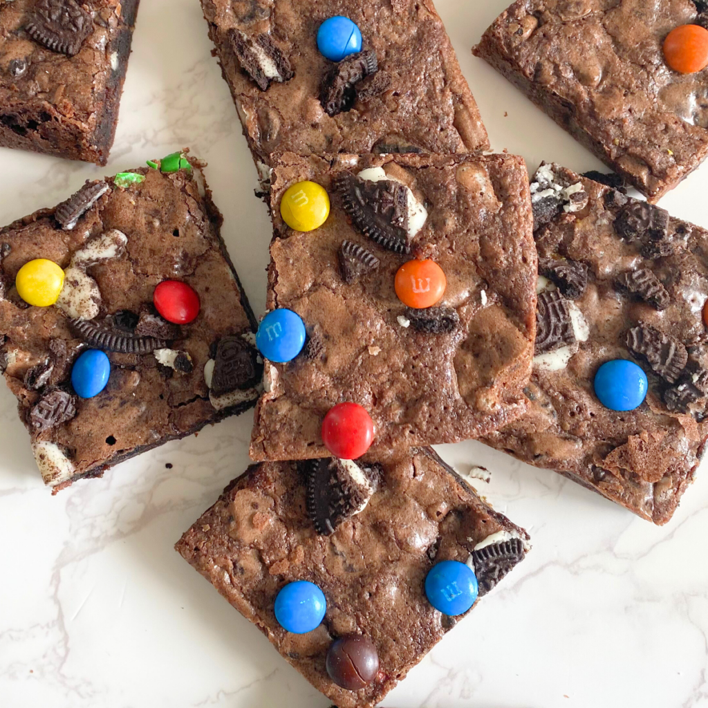 M&M Oreo brownies