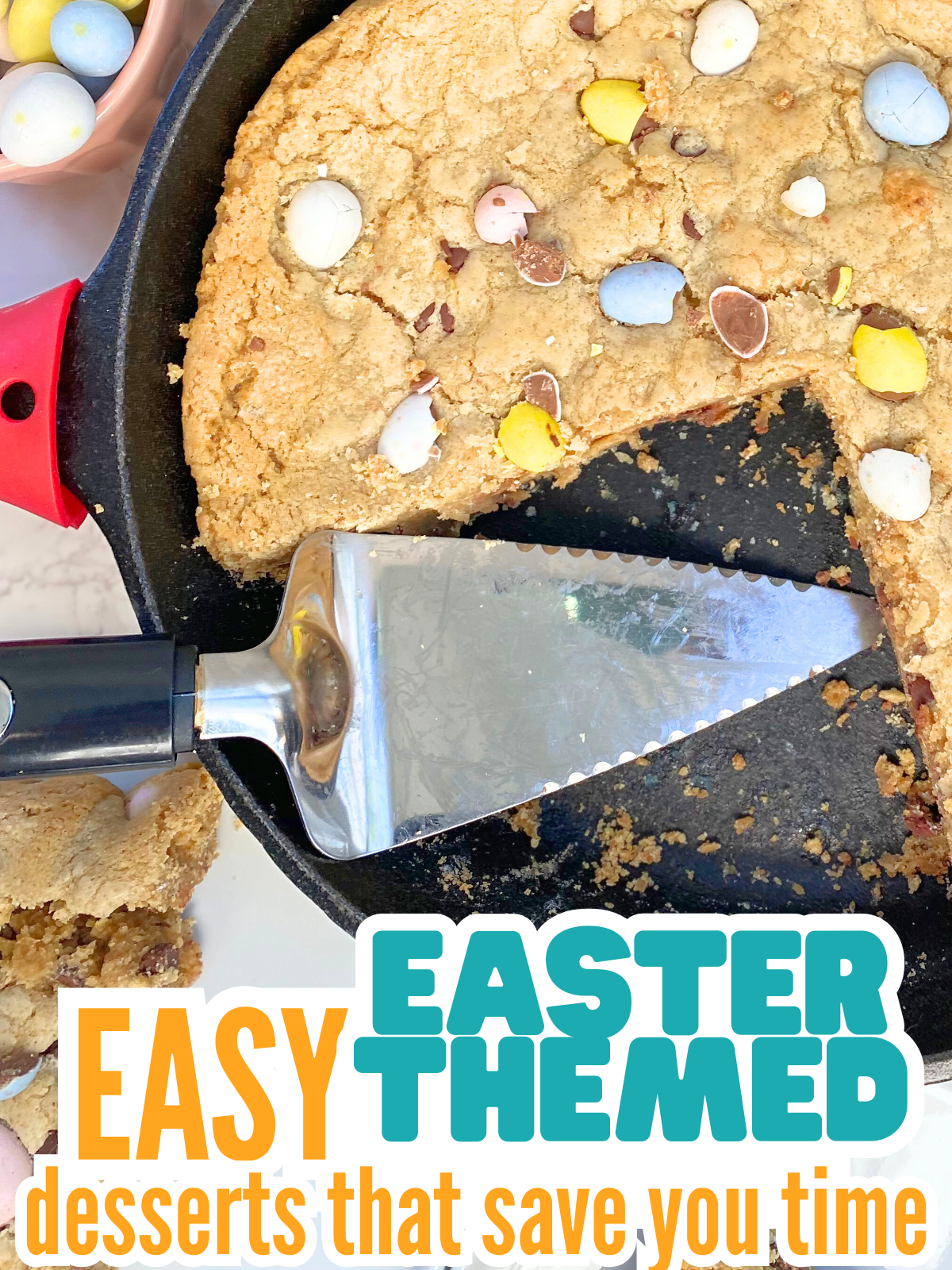cadbury egg skillet cookie