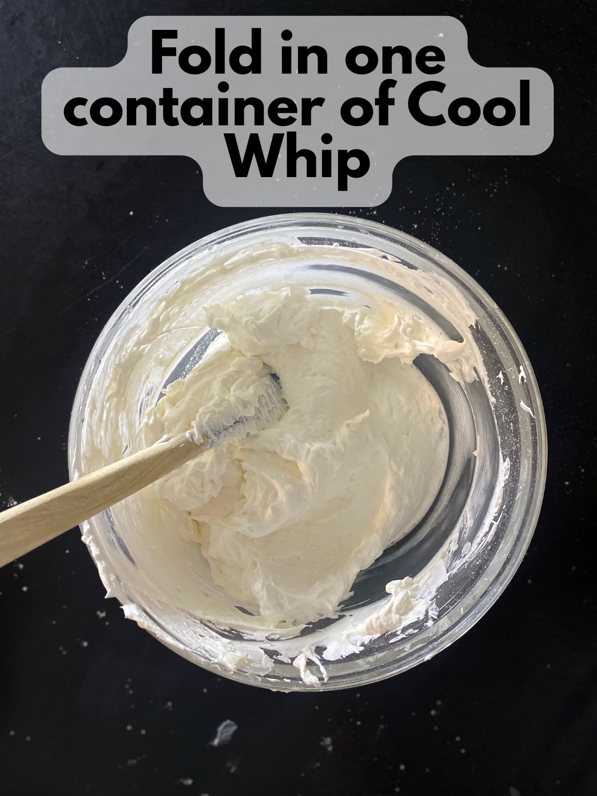 Cool Whip folded into cream cheese and powdered sugar