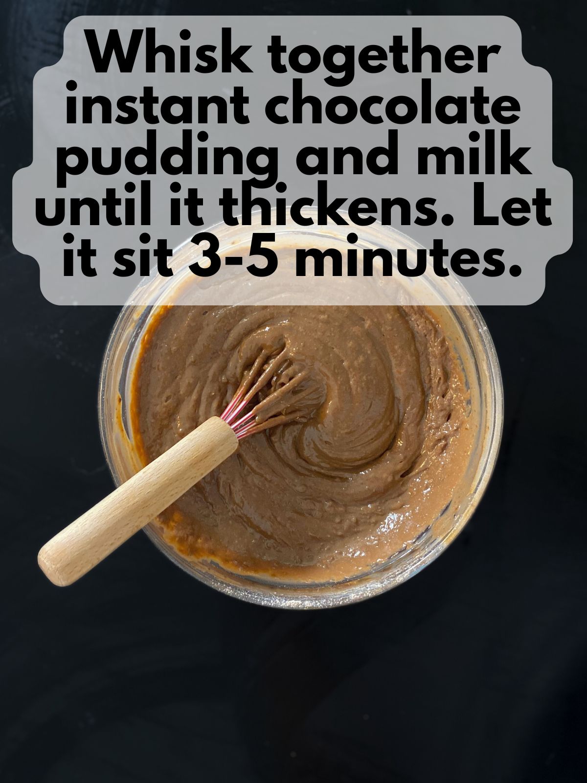 instant chocolate pudding mixed with milk