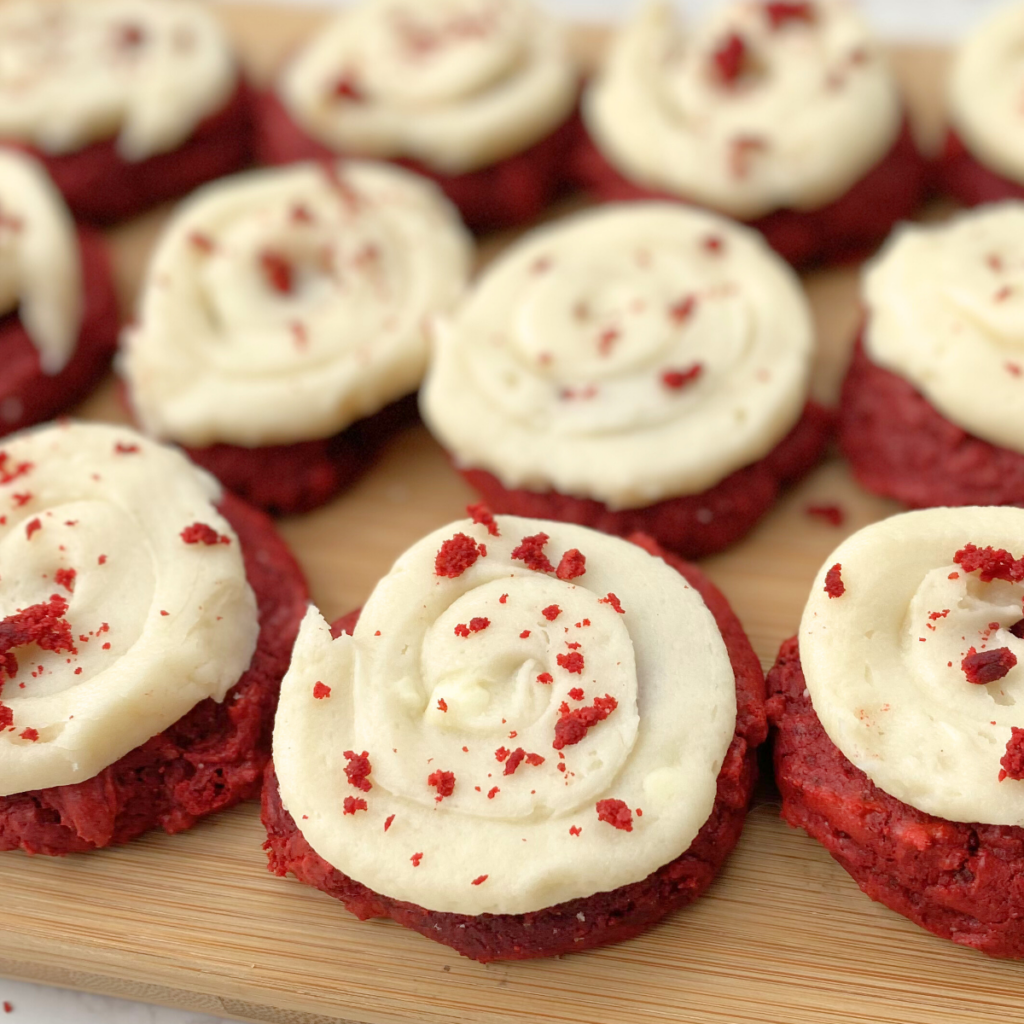 frosted red velvet cake mix cookies