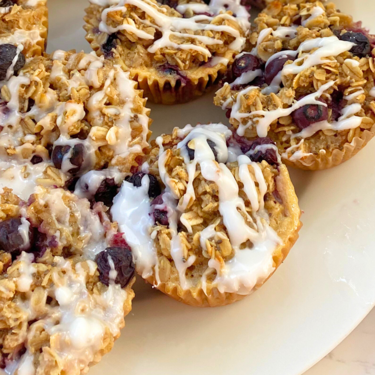 Lemon Blueberry Baked Oatmeal Cups