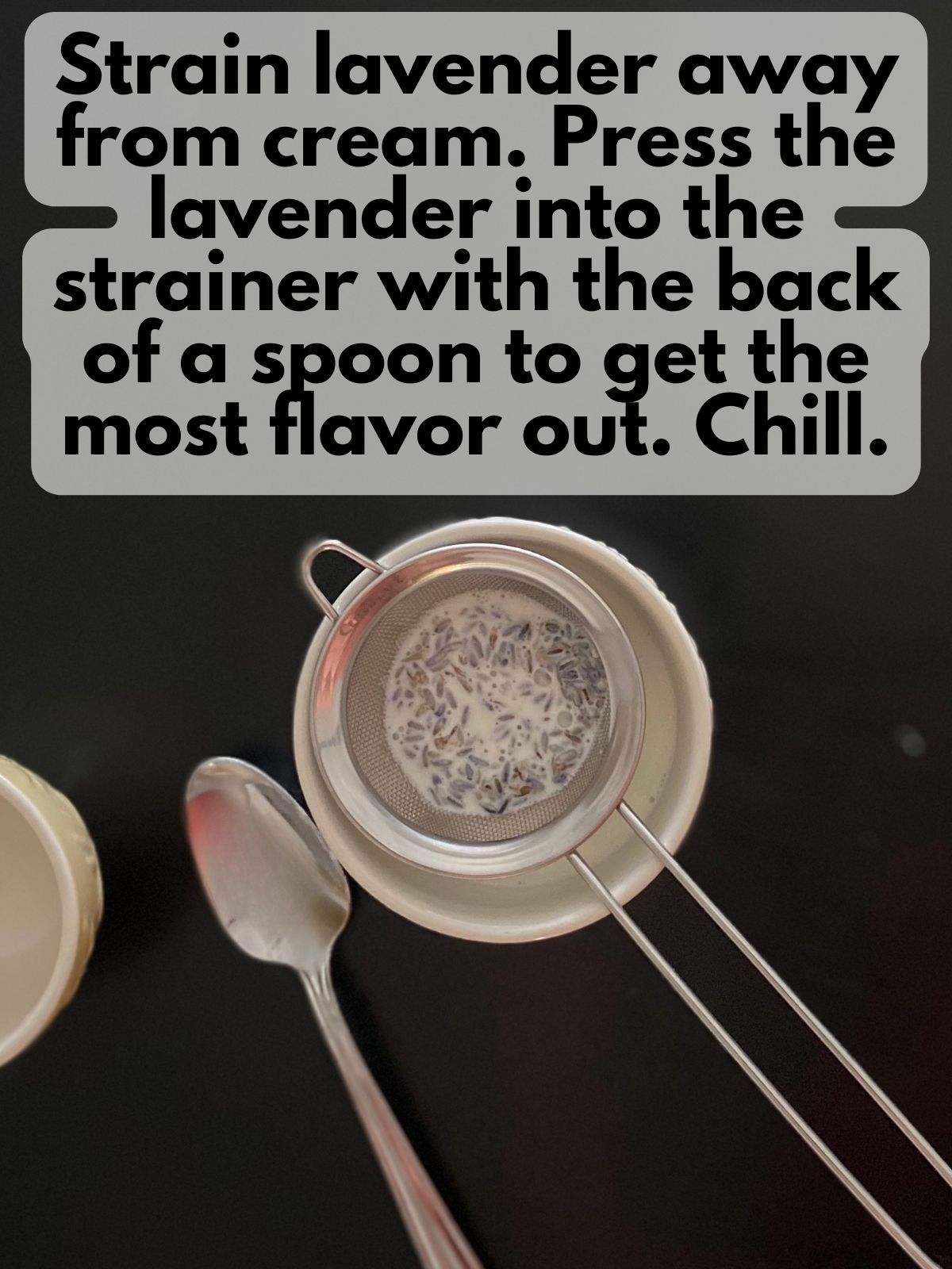 lavender buds strained away from milk