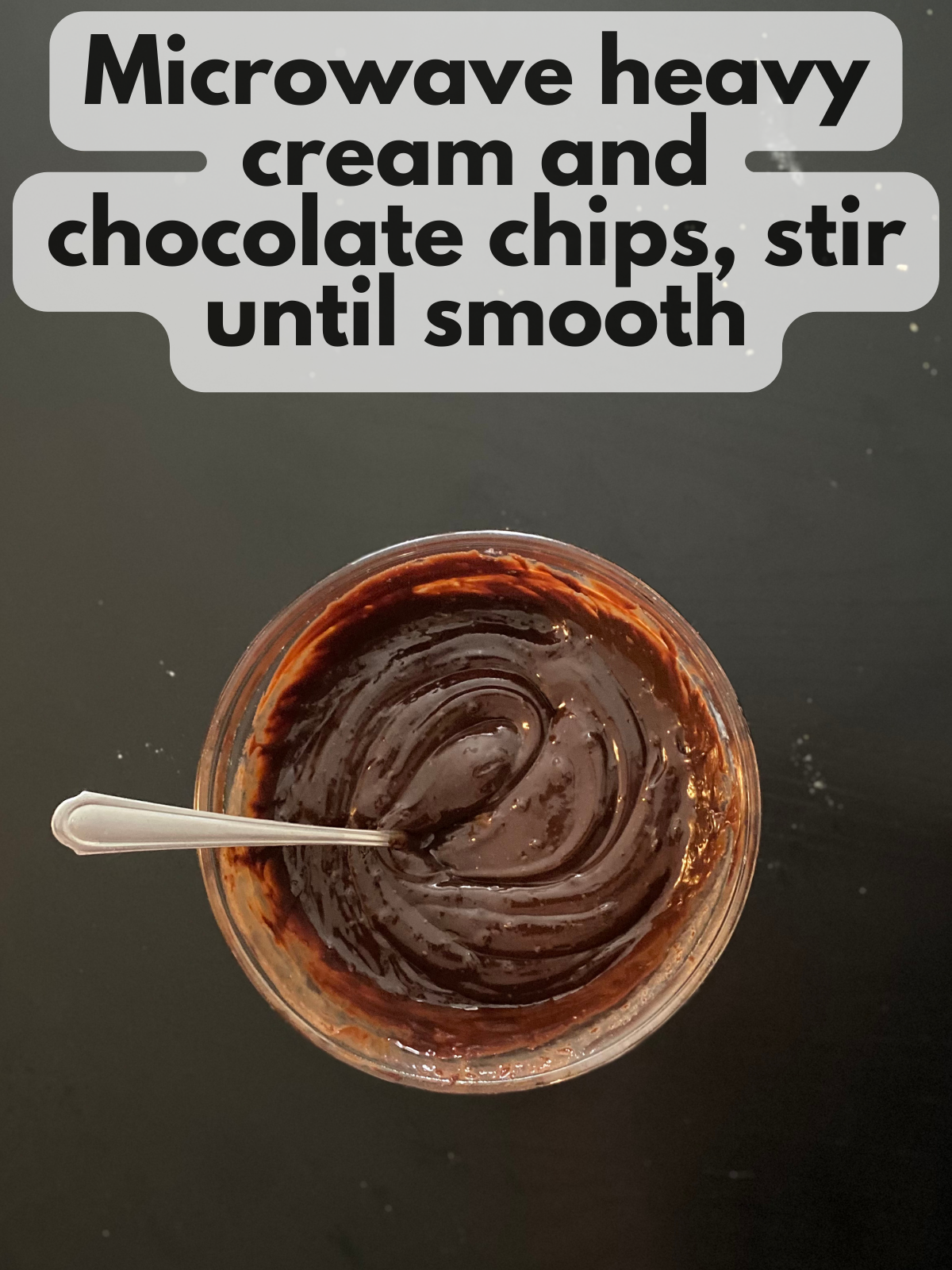 chocolate ganache in a bowl