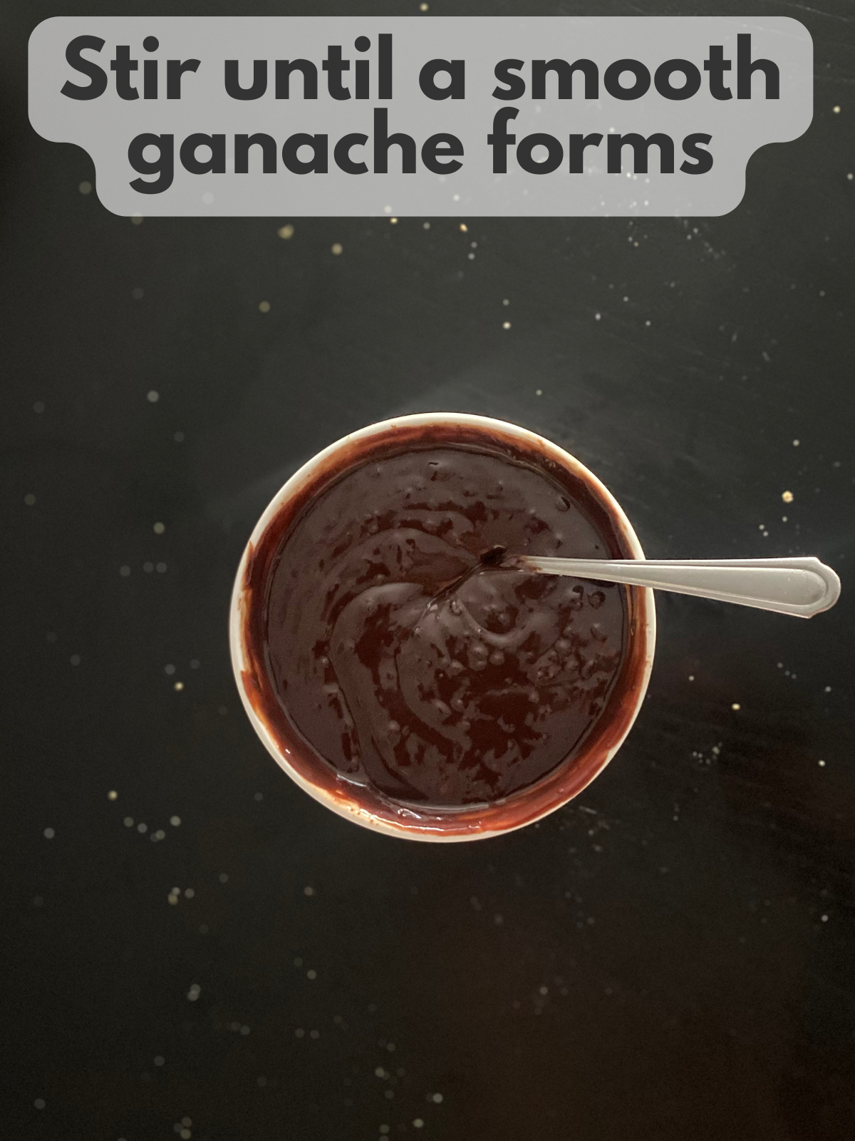 chocolate ganache in a bowl