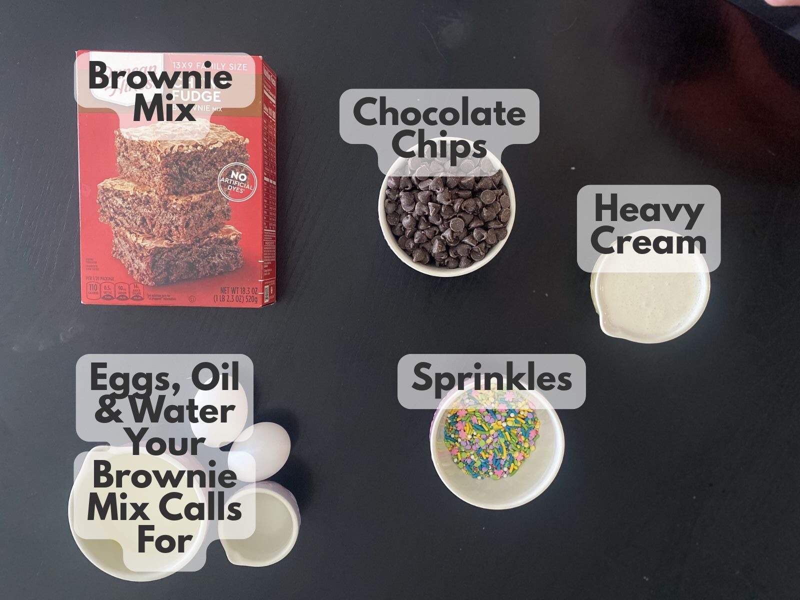 springtime brownies ingredients