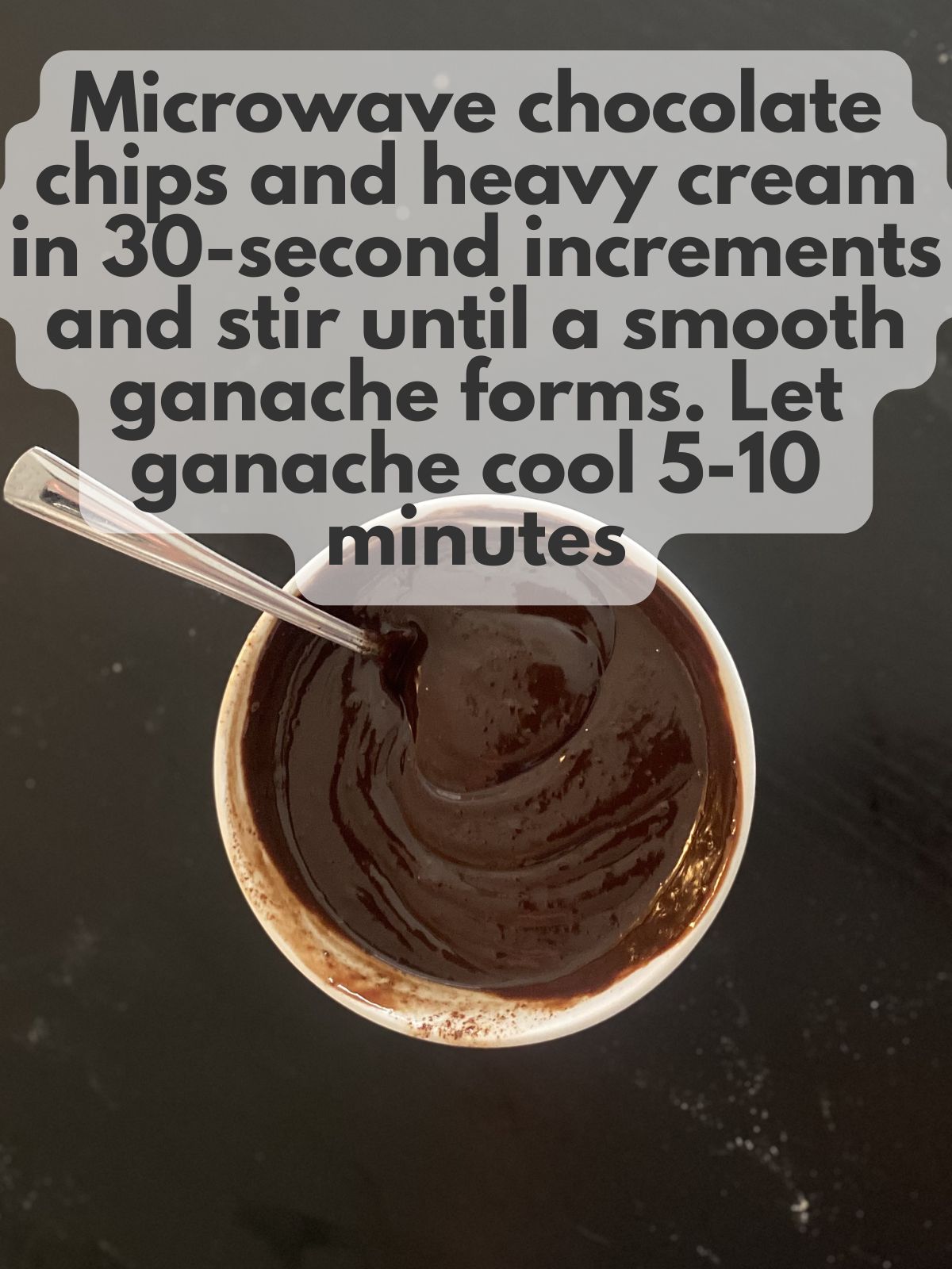 chocolate ganache in a bowl