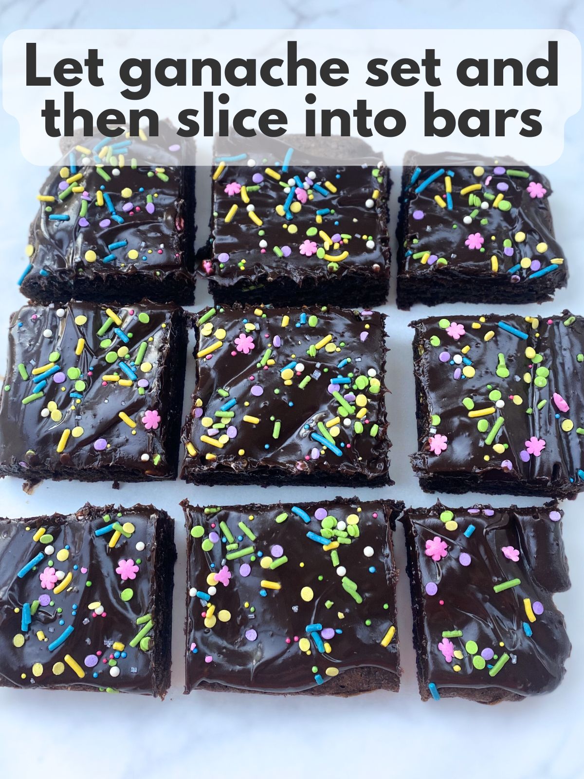 springtime brownies sliced into bars
