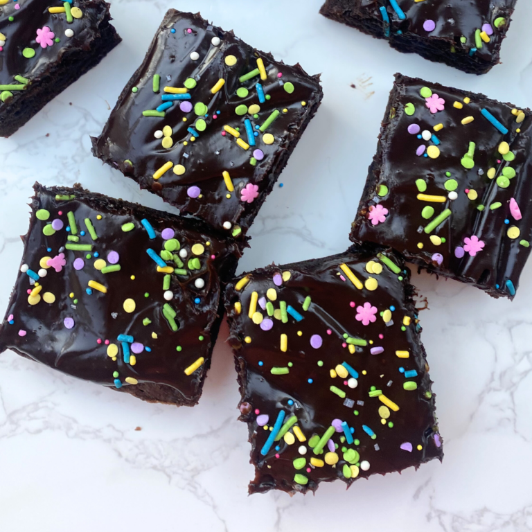 Springtime Brownies with Chocolate Ganache