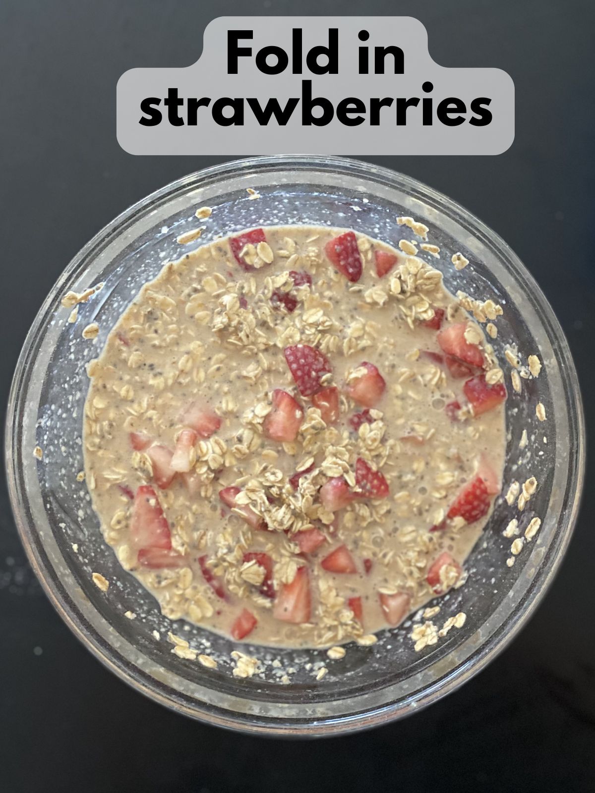 strawberries folded into batter