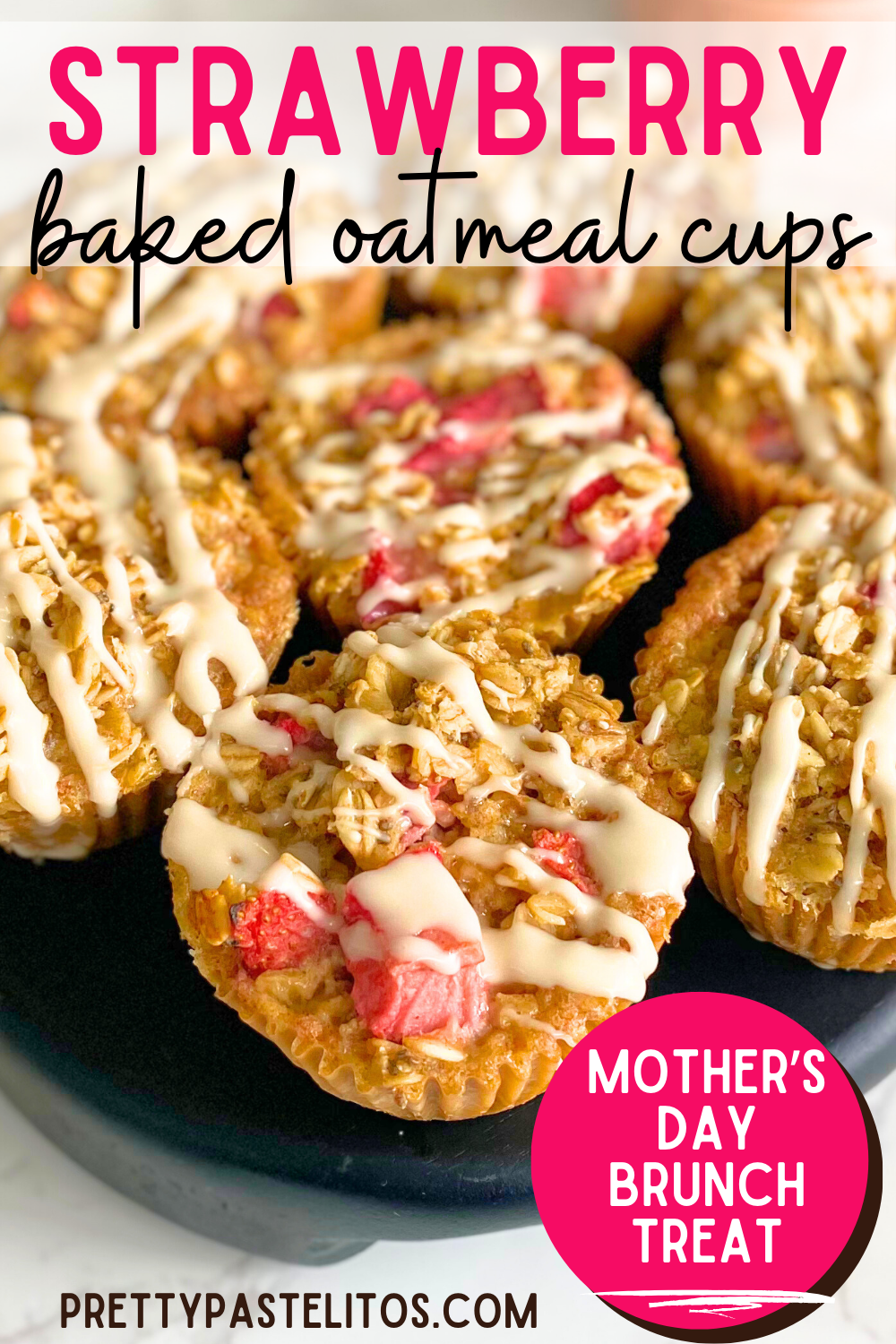 strawberry baked oatmeal cups pin