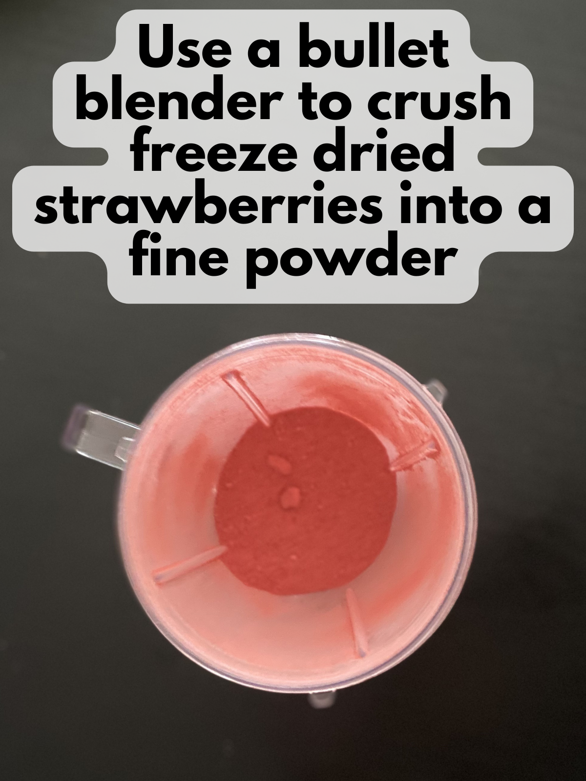 freeze dried strawberries crushed into a fine powder