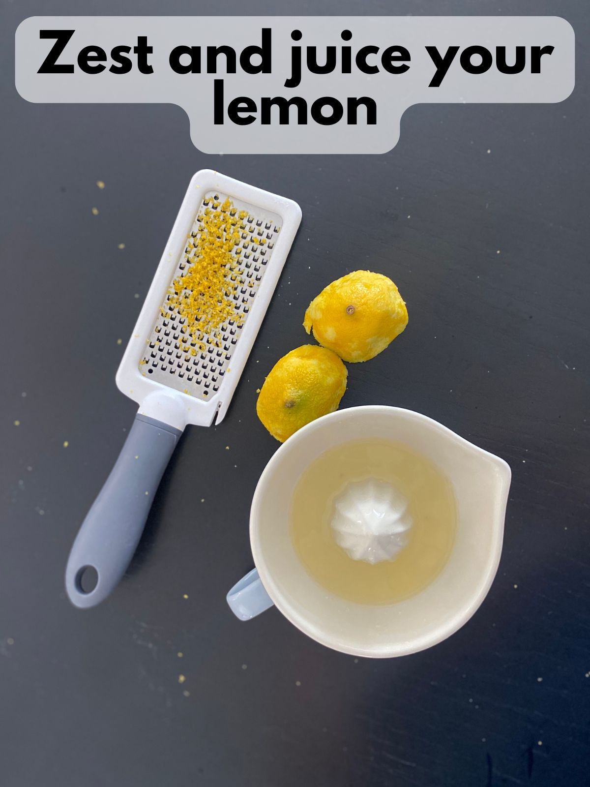 lemon zested and juiced