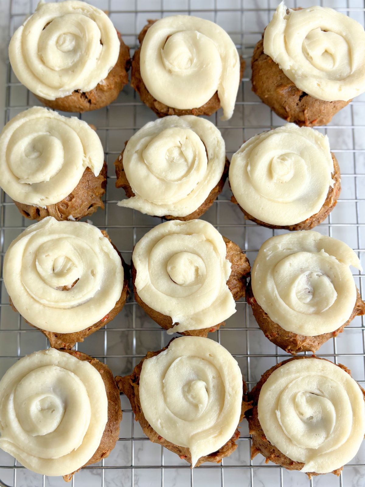 carrot cake cake mix cookies on a cooling rack
