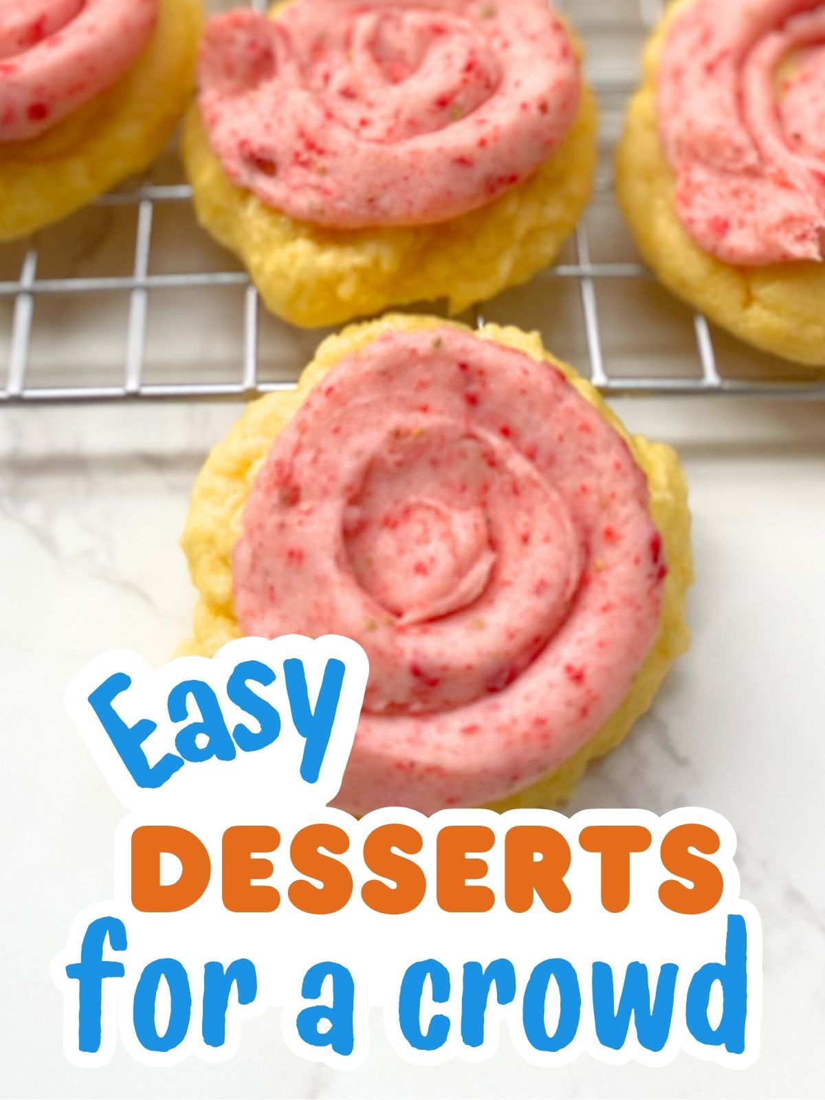 lemon cake mix cookies with strawberry frosting
