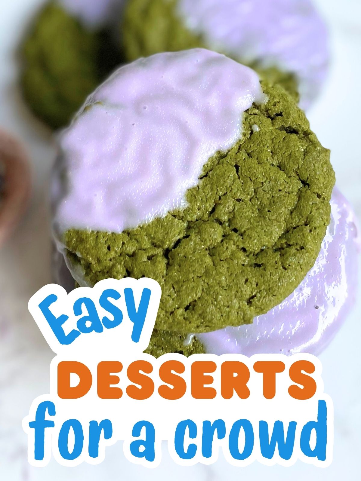 matcha lavender dipped cookies