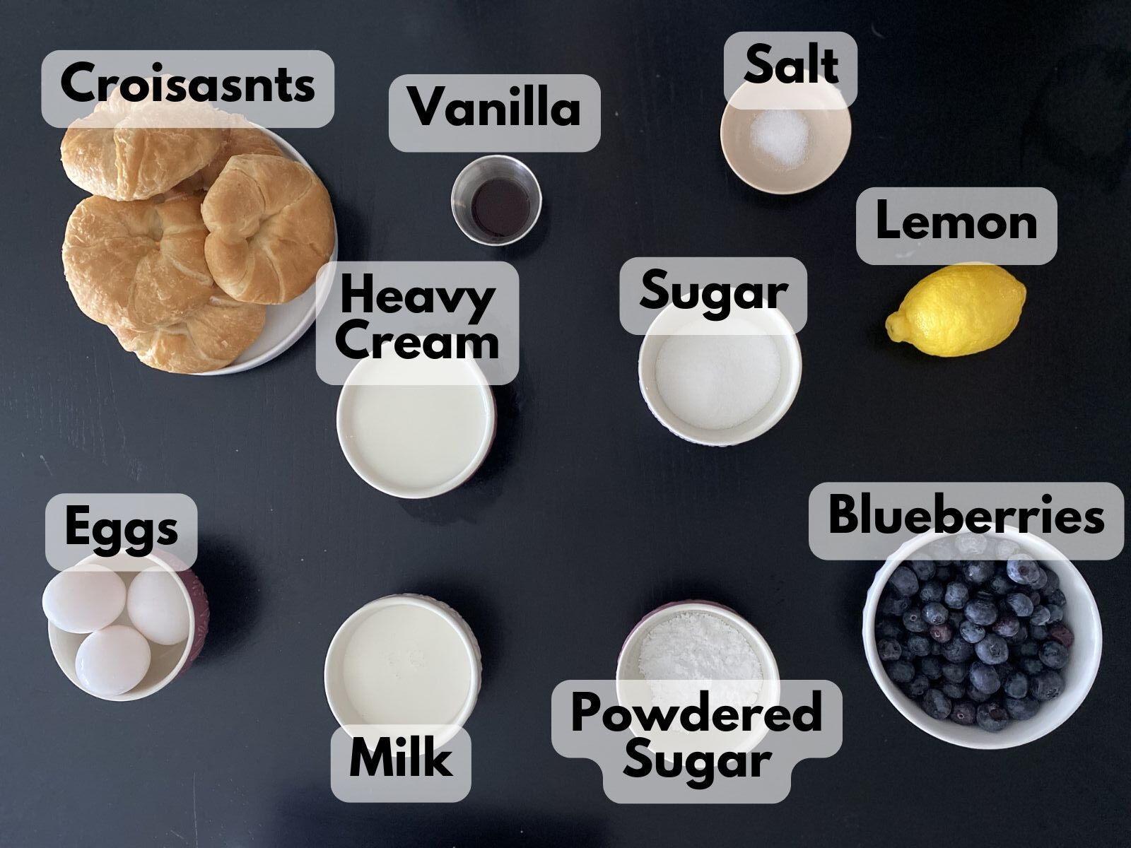 blueberry croissant bake ingredients