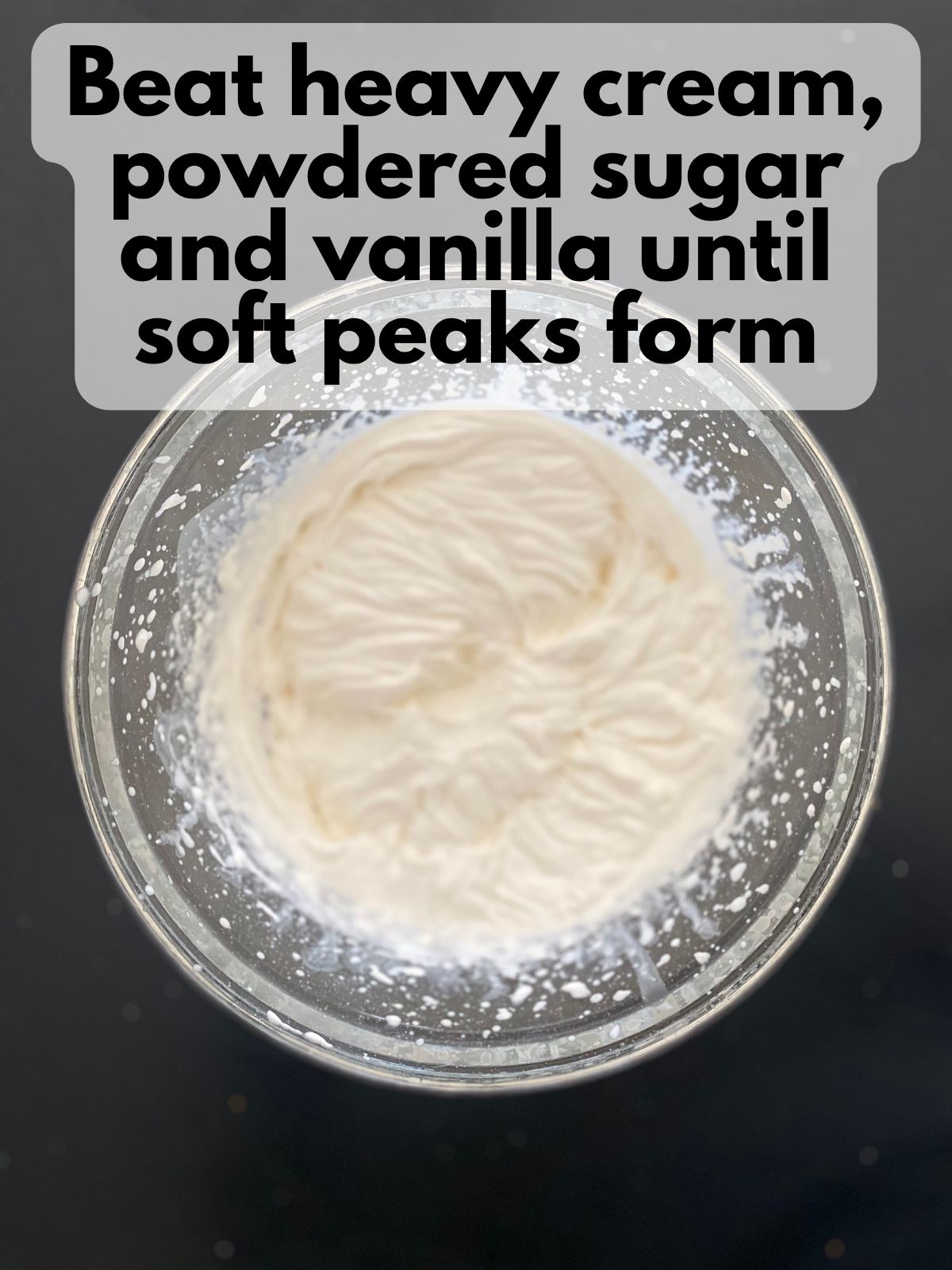 Whipped cream in a bowl