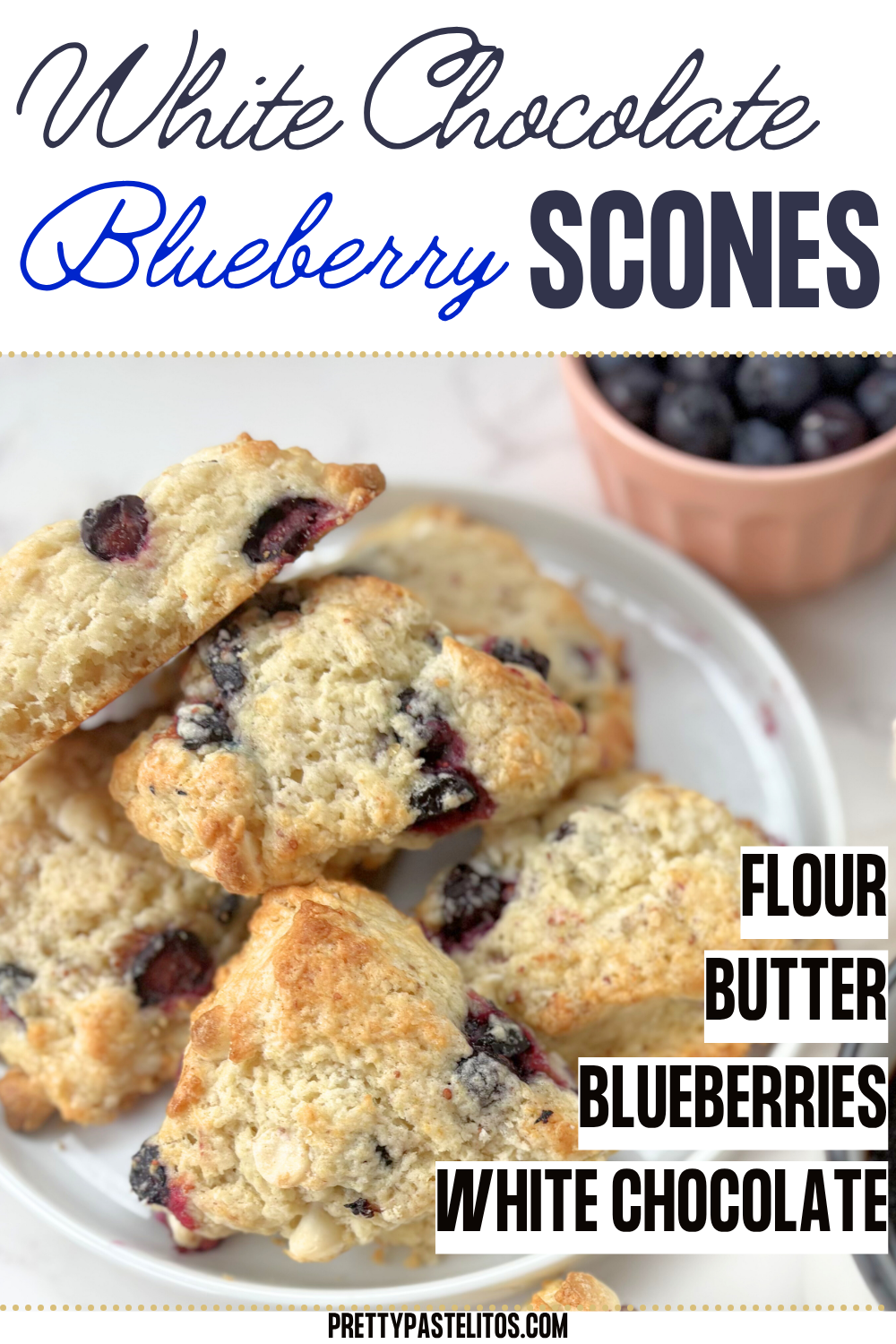 white chocolate blueberry scones Pin
