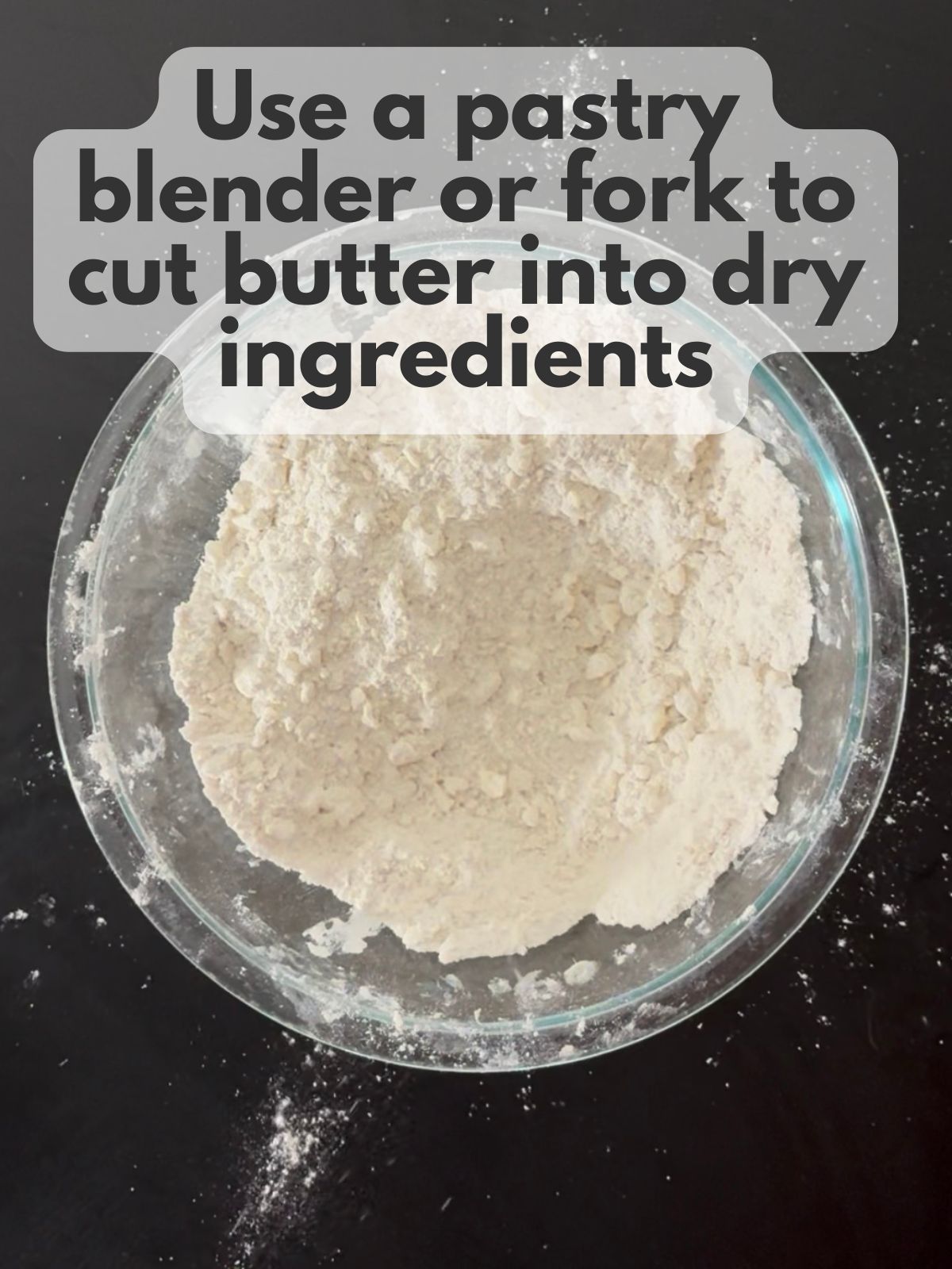 cutter cut into mixed dry ingredients