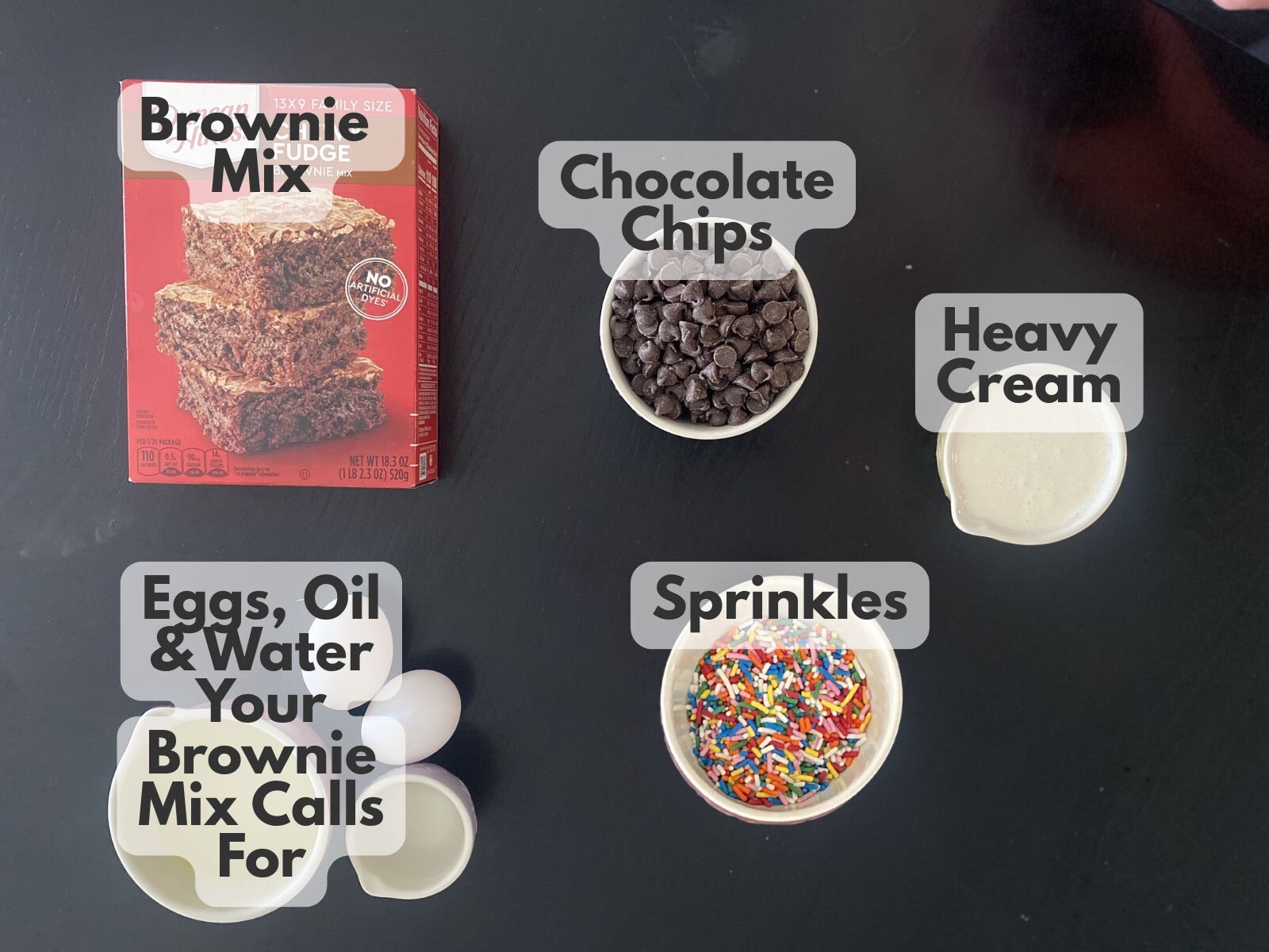 brownies with ganache and sprinkles ingredients