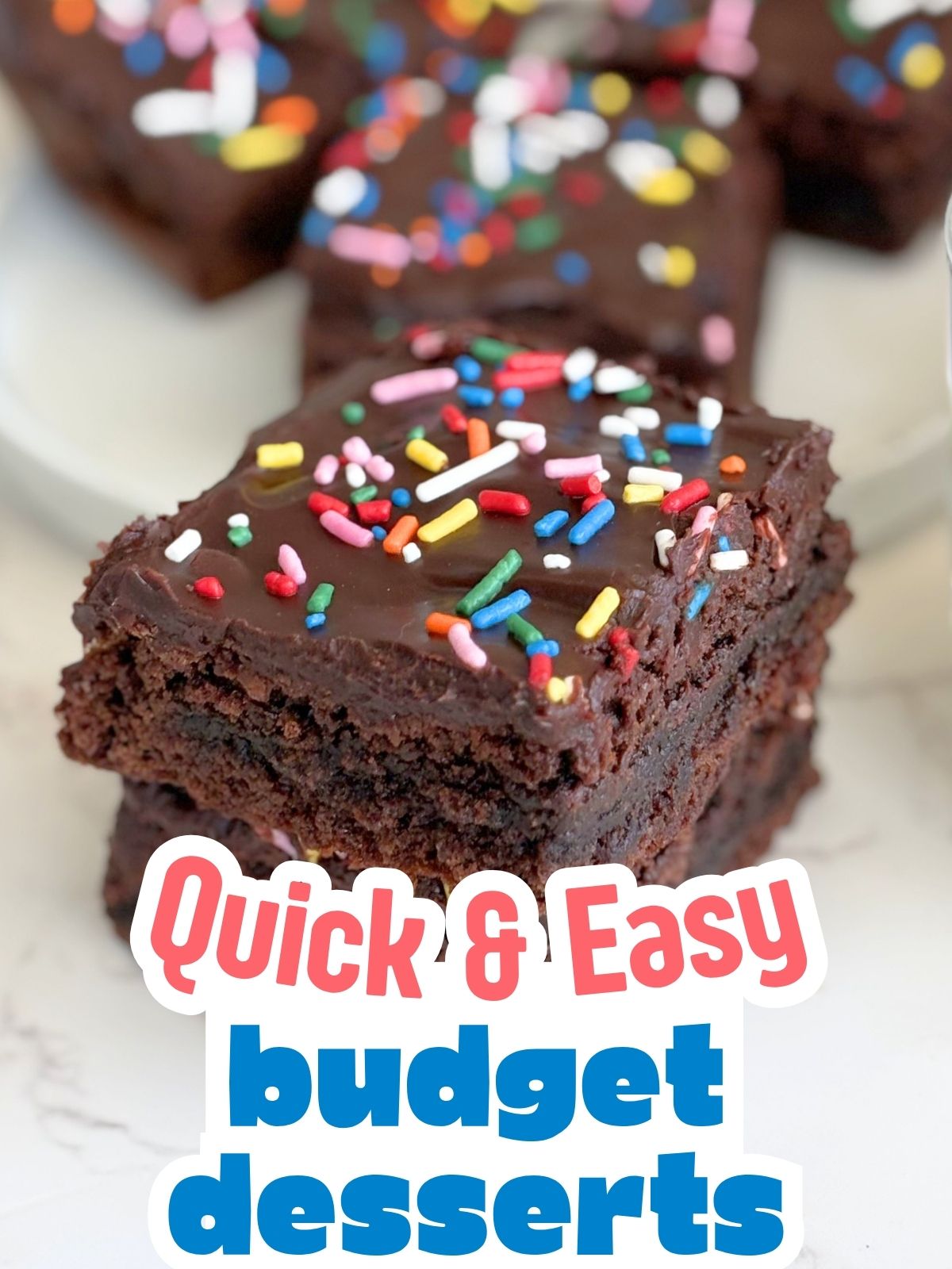 brownies with ganache and sprinkles