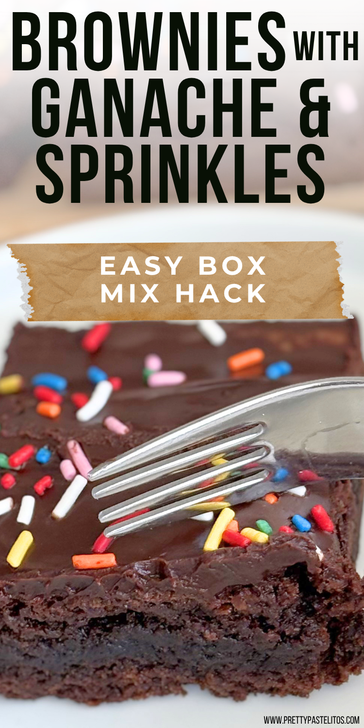 brownies with ganache and sprinkles Pin