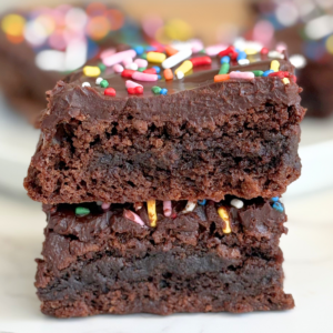 brownies with ganache and sprinkles