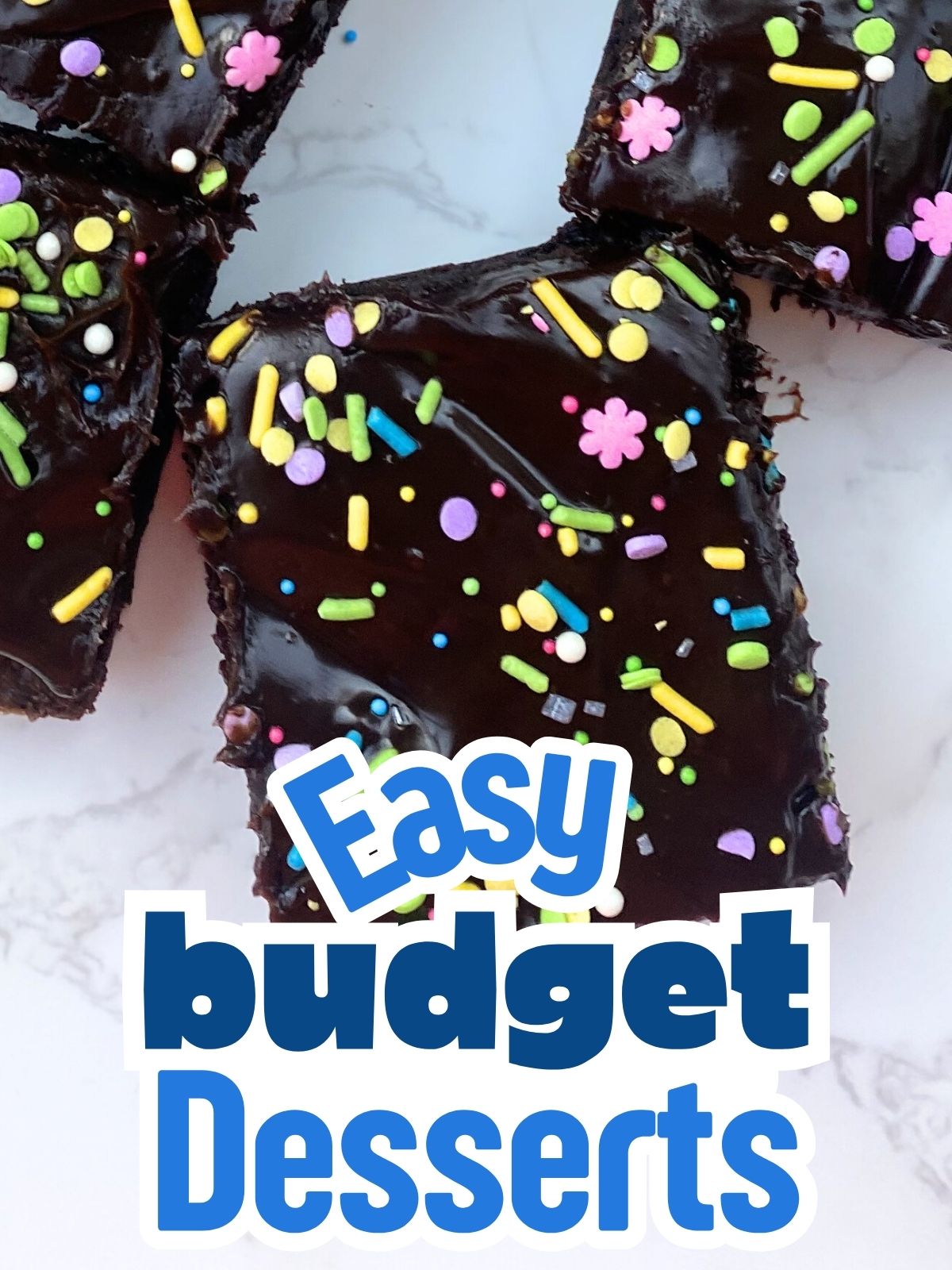 brownies with ganache and sprinkles