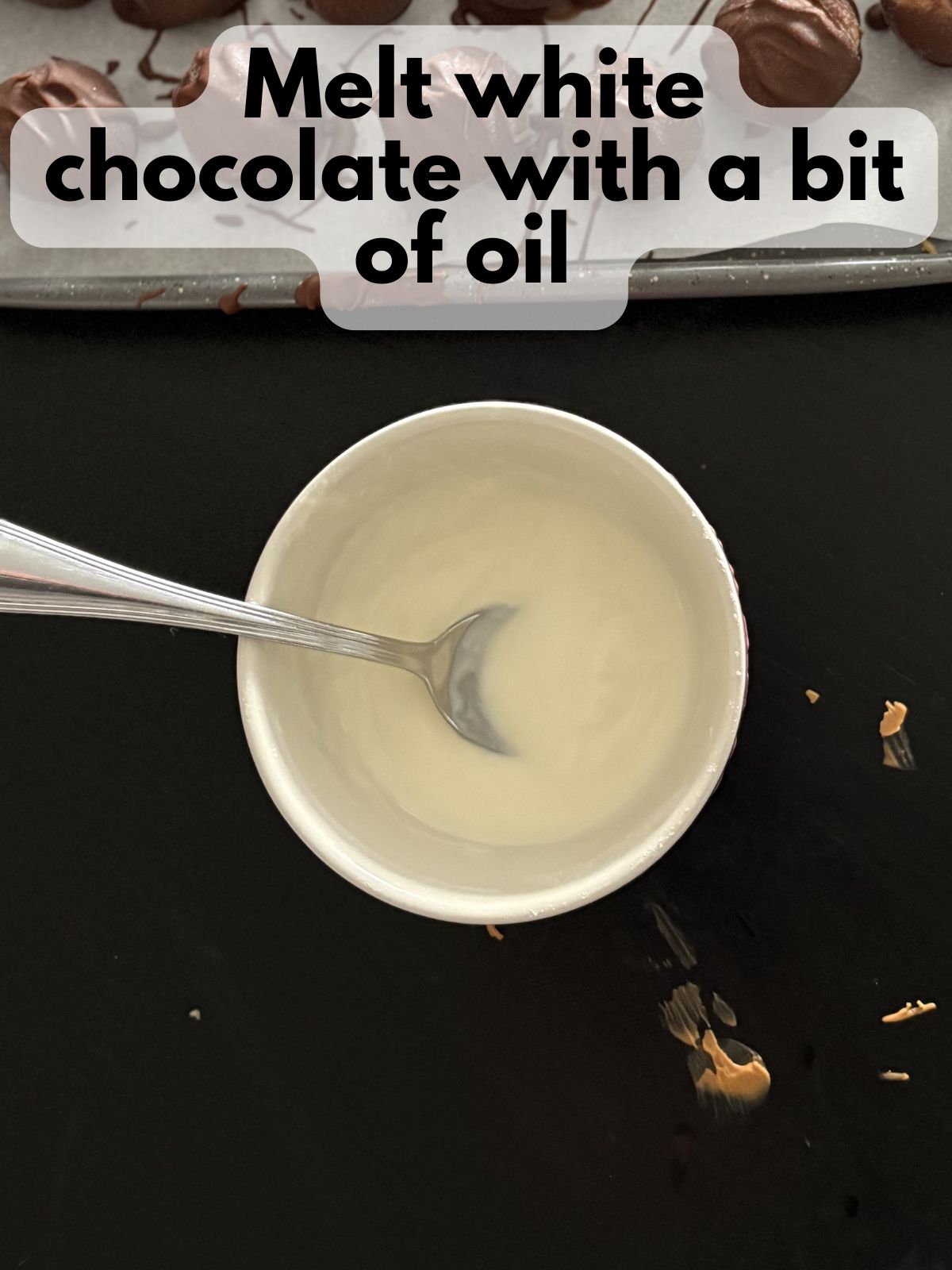 melted white chocolate in a bowl