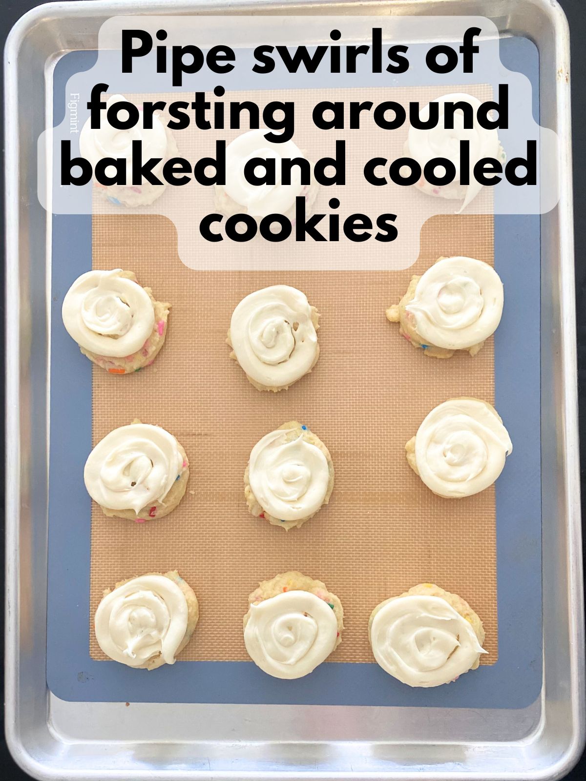 funfetti cake mix cookies with cream cheese frosting on top