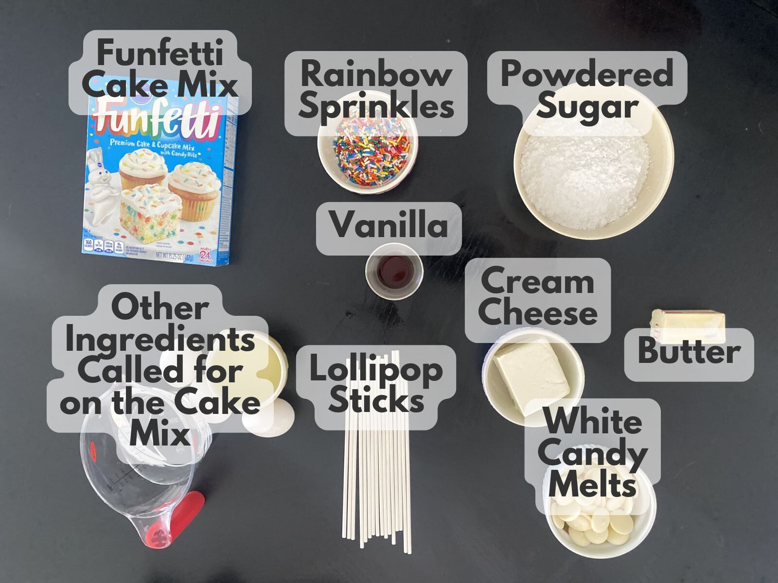 funfetti cake pops ingredients