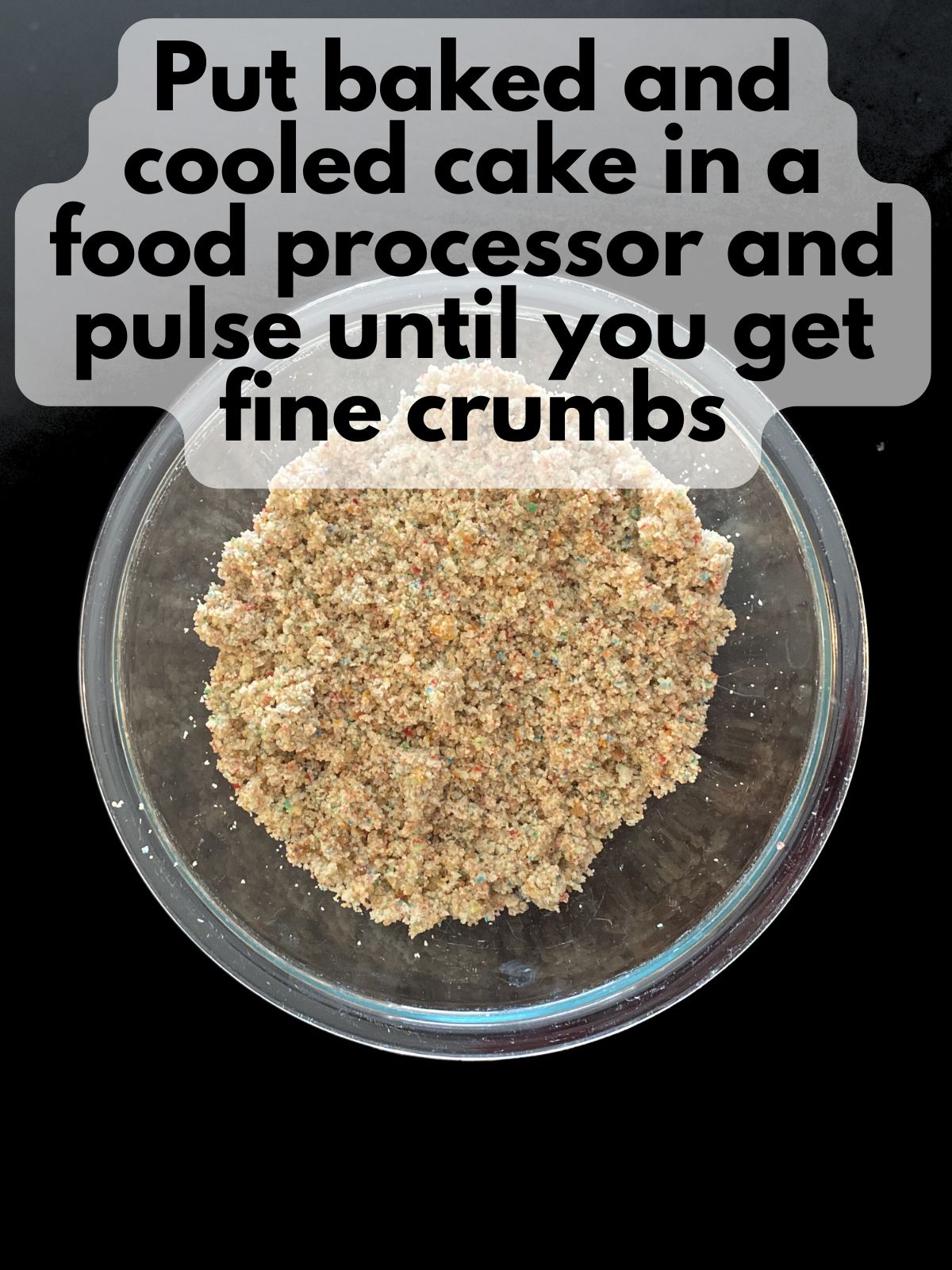 funfetti cake crumbs in a bowl