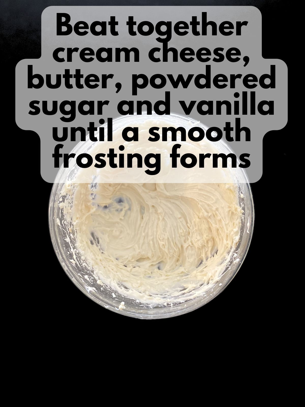 cream cheese frosting in a bowl