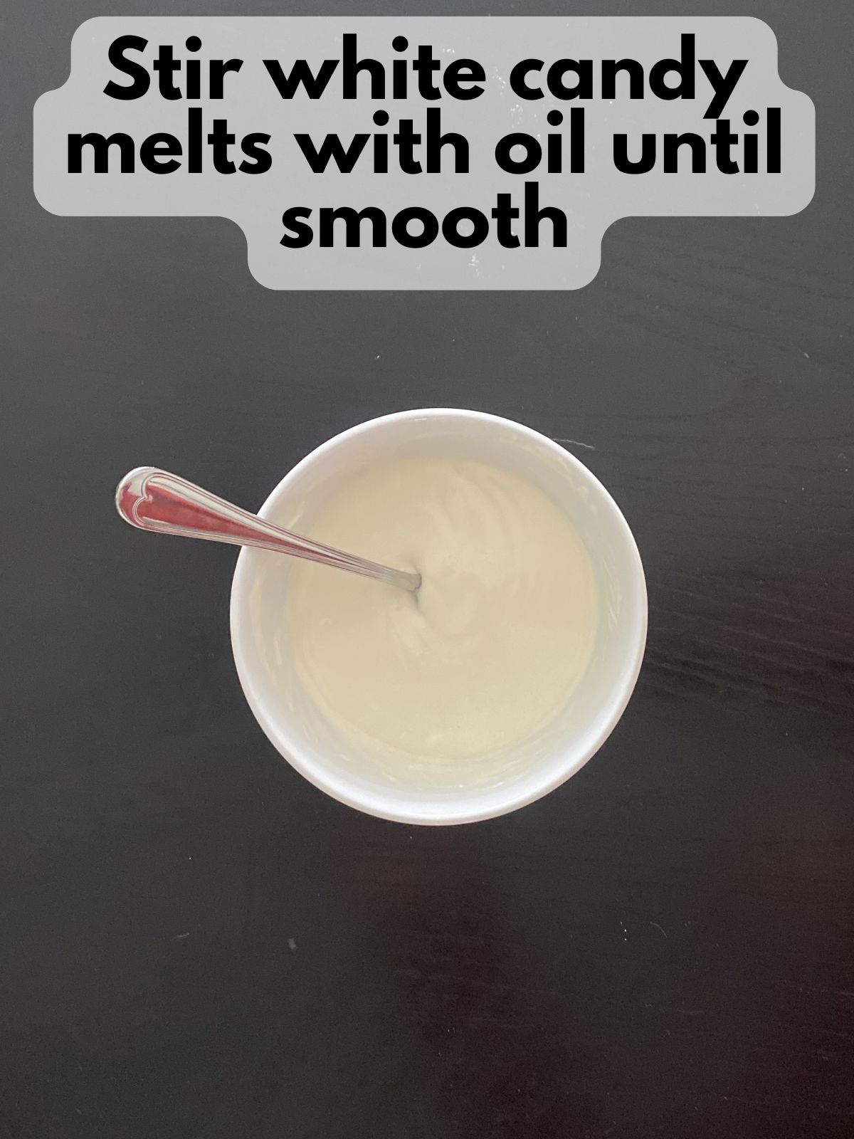 melted white candy melts in a bowl