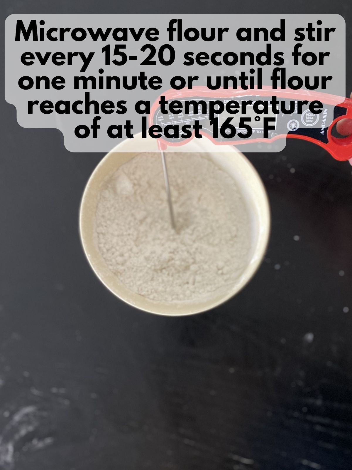 heat treated flour in a bowl