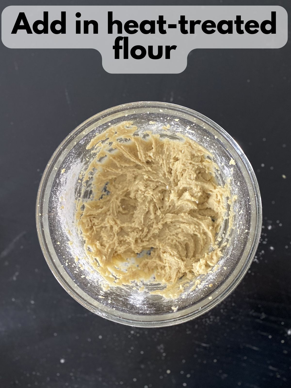 flour added to wet ingredients