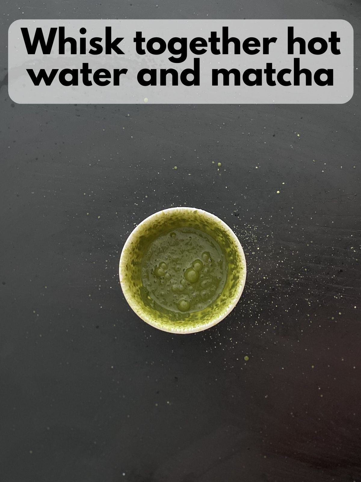 matcha mixed with hot water